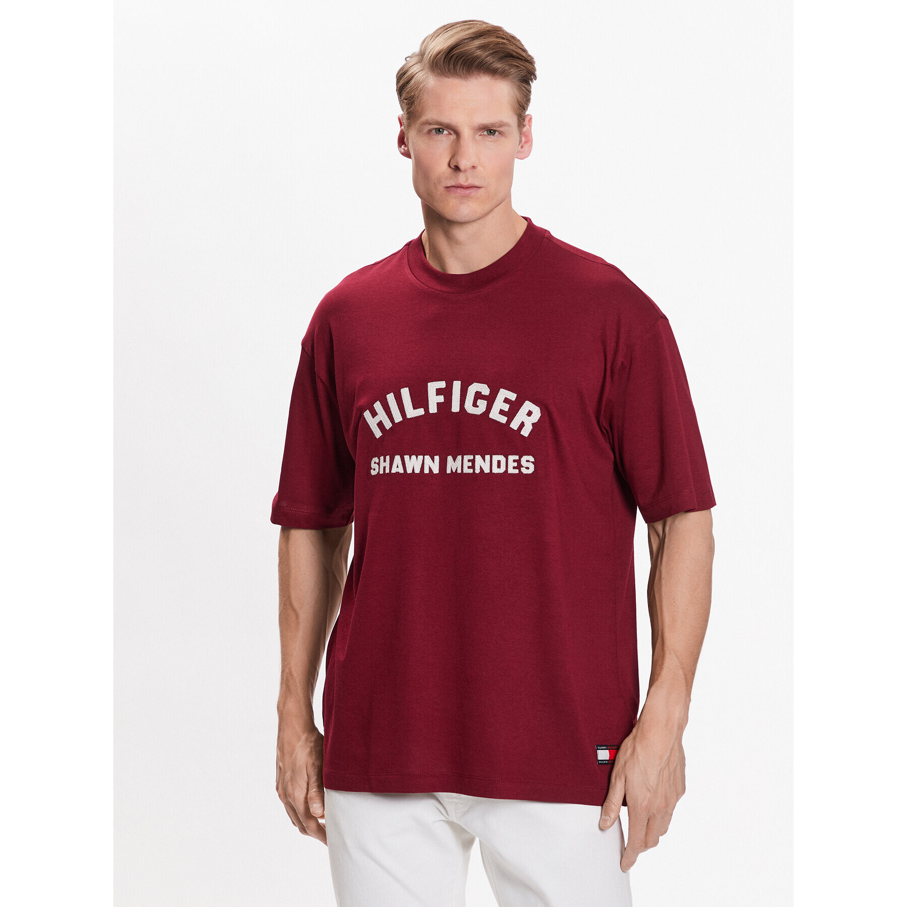 Tommy Hilfiger Tricou Archive MW0MW31189 Vișiniu Relaxed Fit - Pled.ro