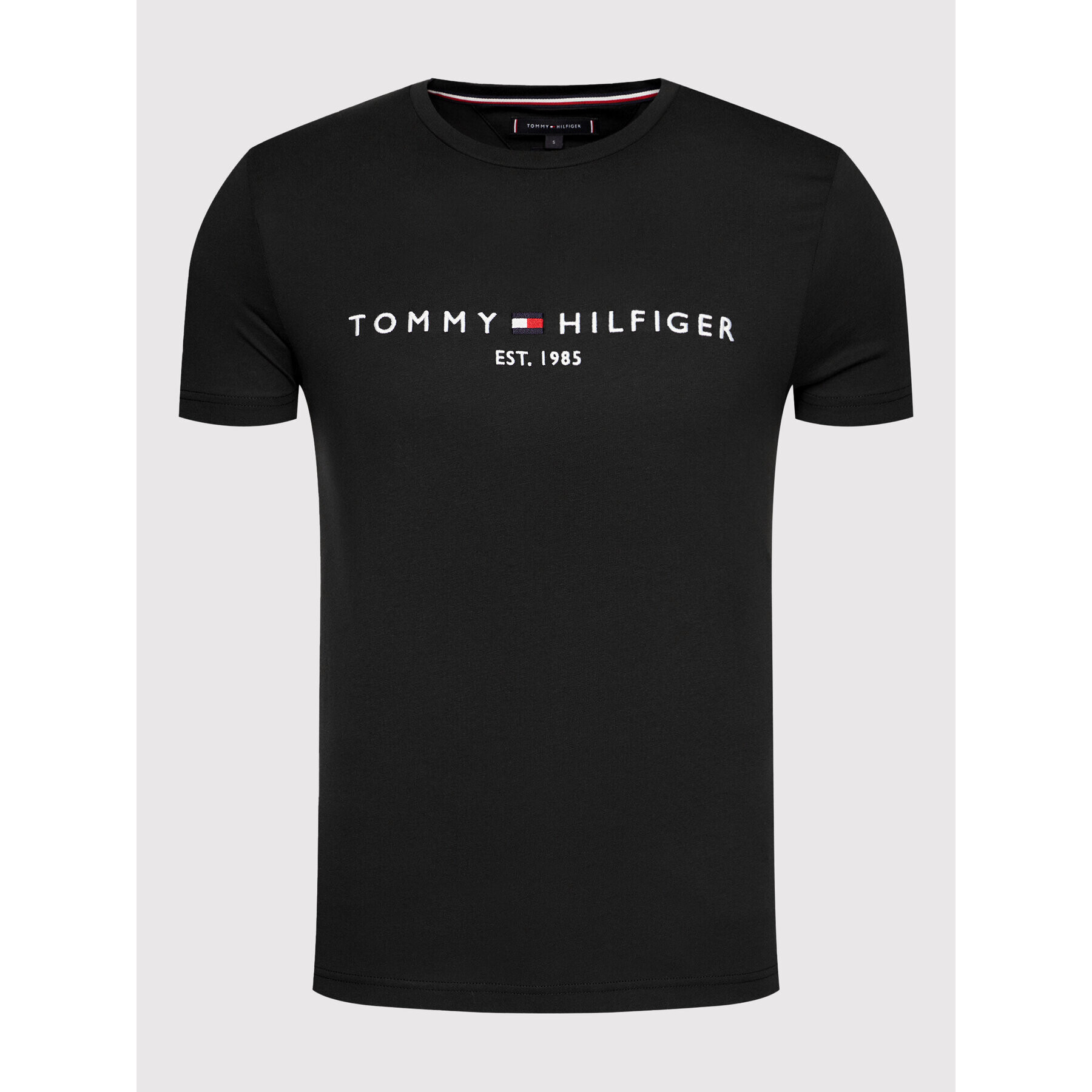 Tommy Hilfiger Tricou Core Logo Tee MW0MW11465 Negru Slim Fit - Pled.ro