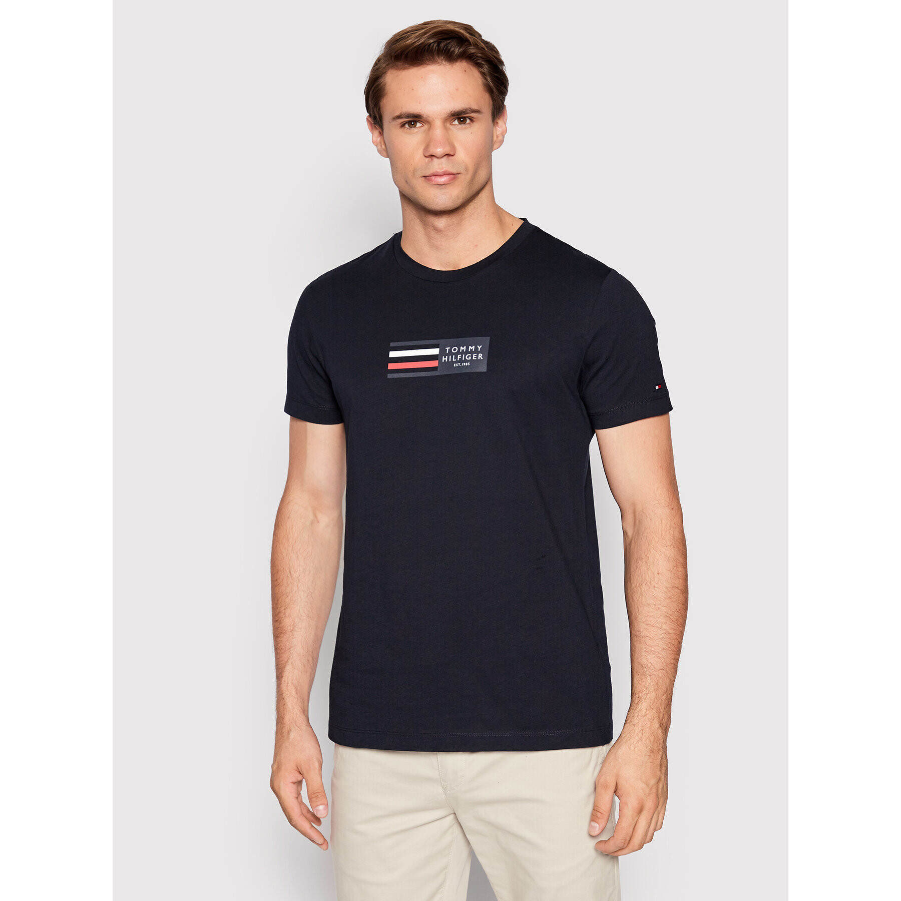 Tommy Hilfiger Tricou Corp Graphic MW0MW25761 Bleumarin Slim Fit - Pled.ro