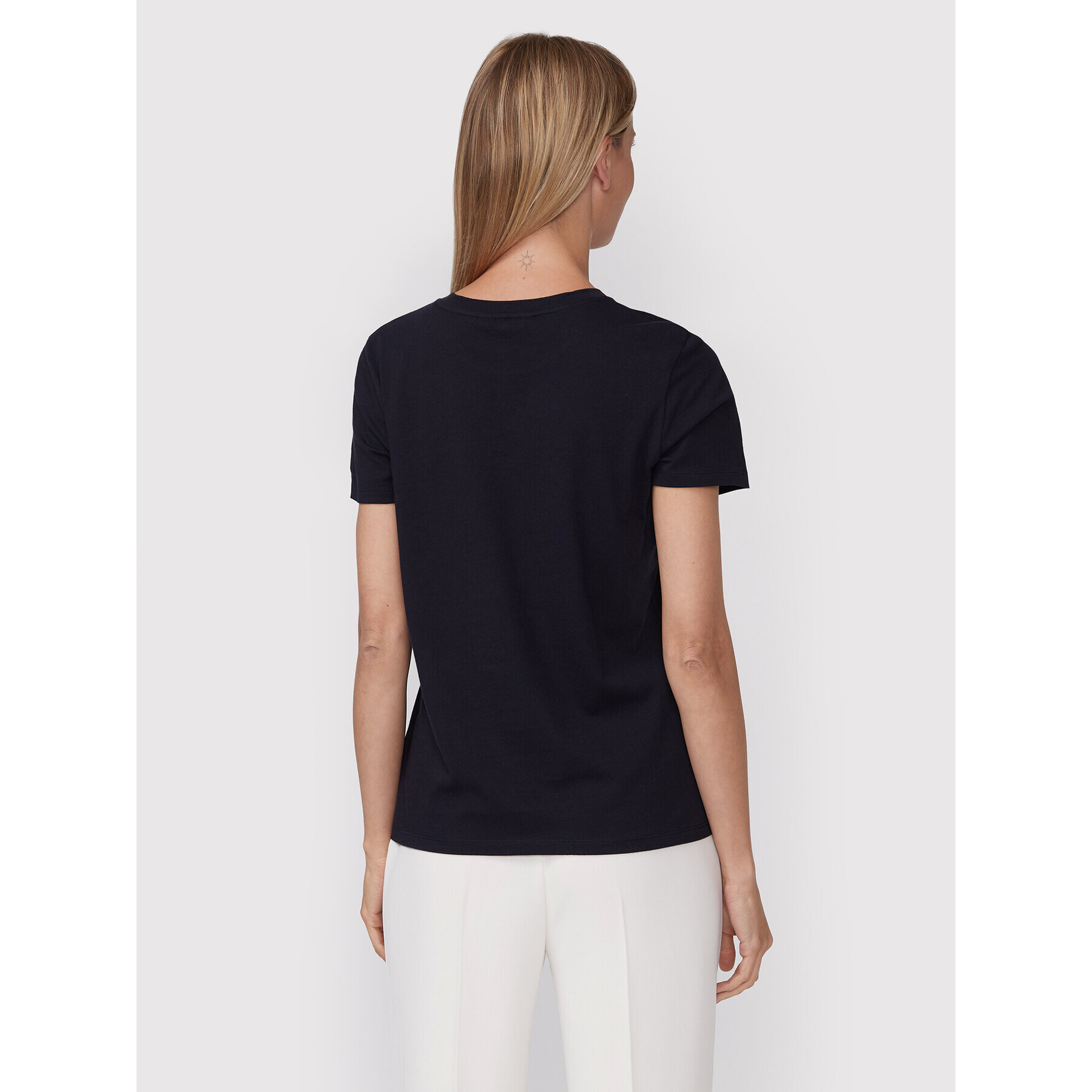 Tommy Hilfiger Tricou Crystal WW0WW34631 Bleumarin Regular Fit - Pled.ro