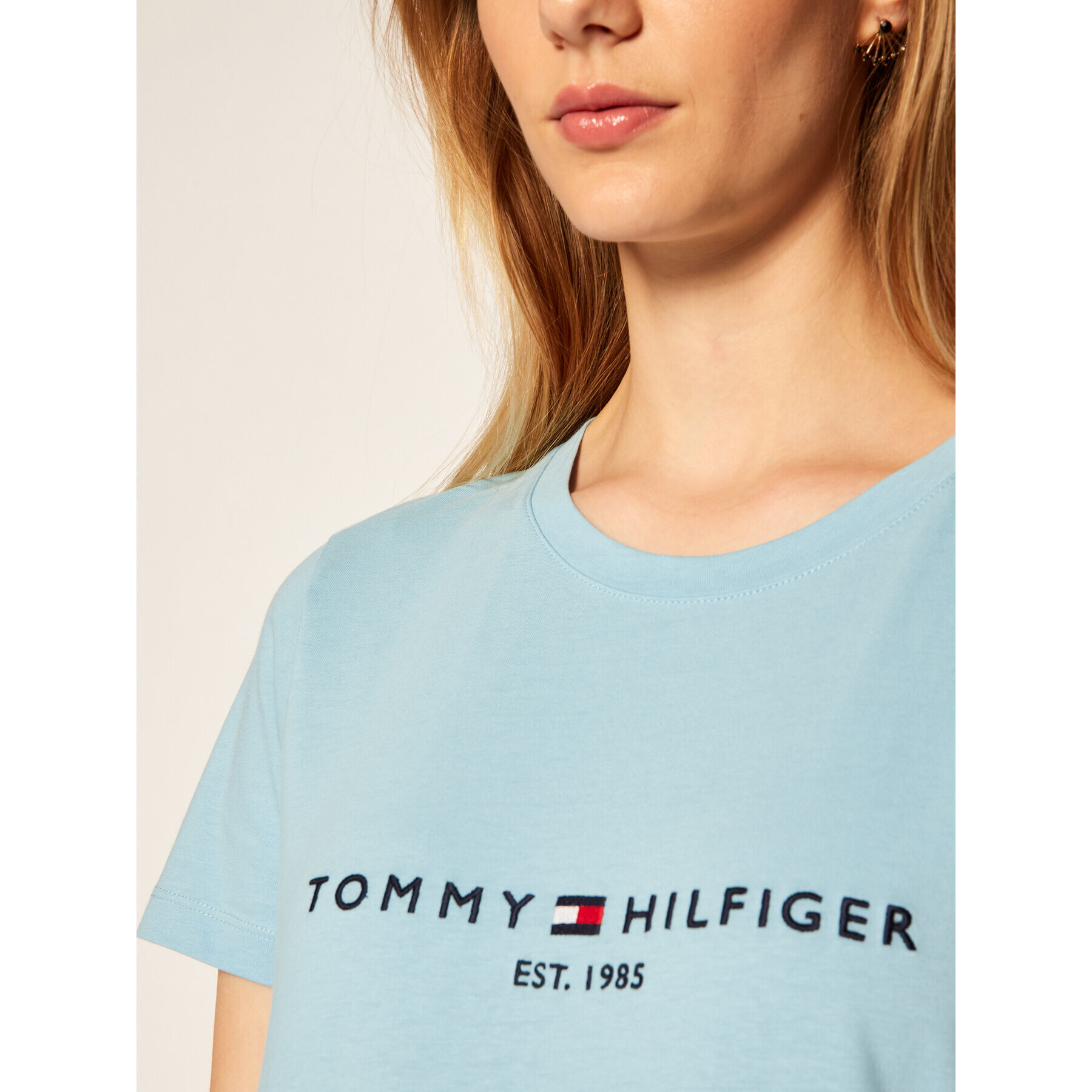 Tommy Hilfiger Tricou Ess WW0WW28681 Albastru Regular Fit - Pled.ro