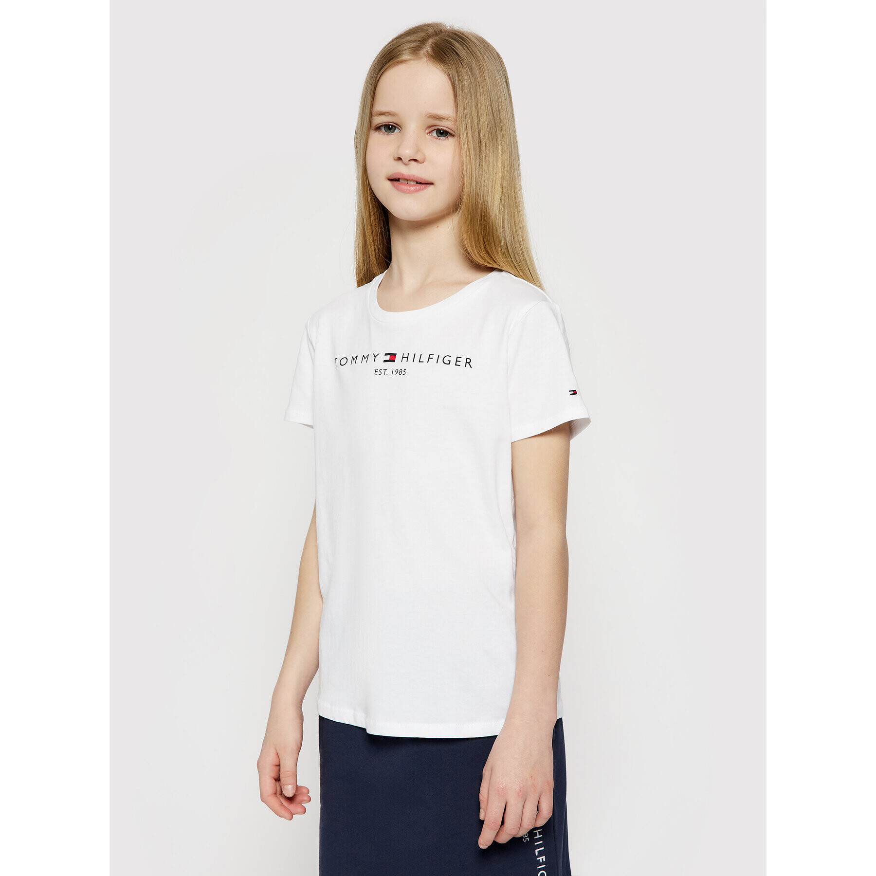 Tommy Hilfiger Tricou Essential KG0KG05242 D Alb Regular Fit - Pled.ro