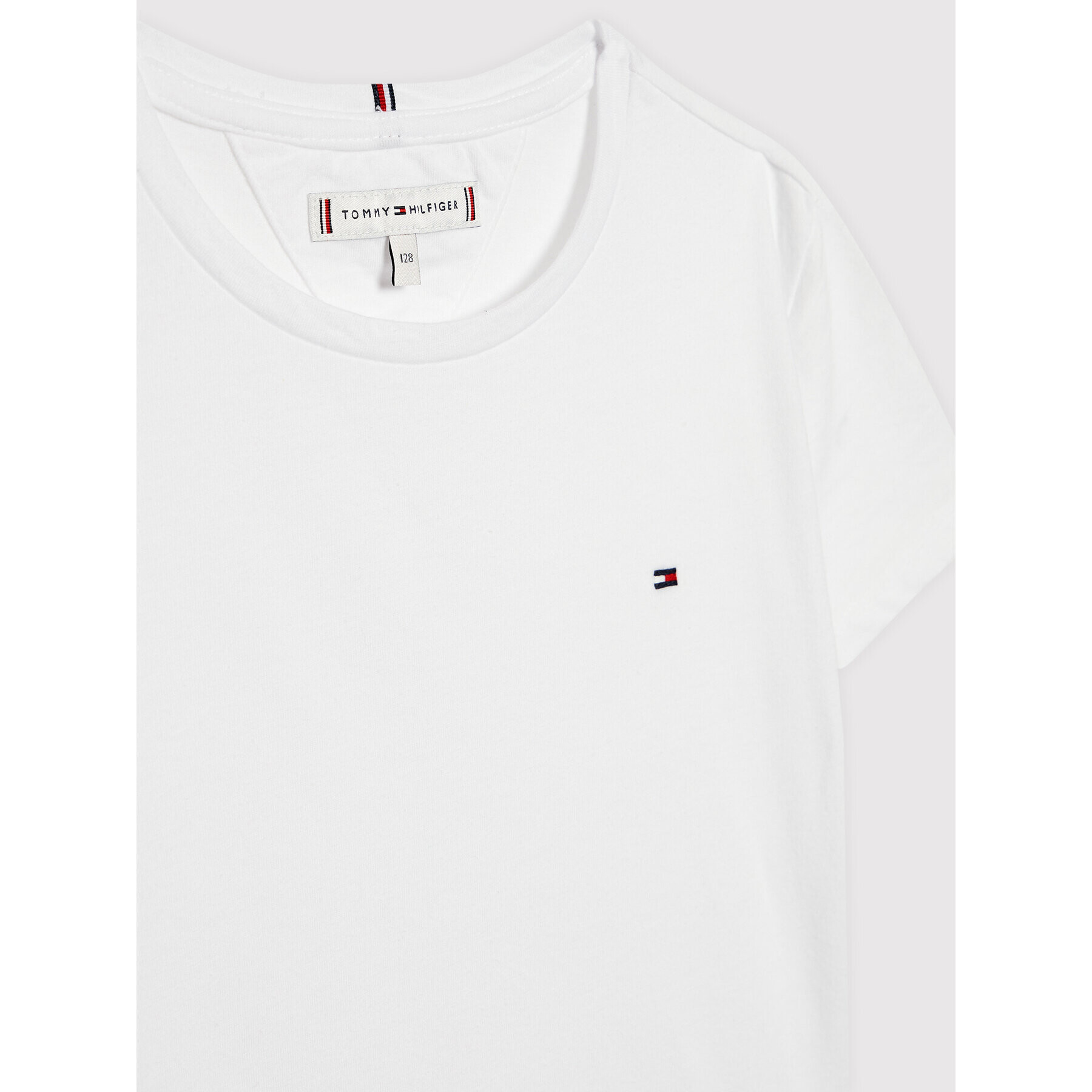 Tommy Hilfiger Tricou Essential KG0KG06174 D Alb Regular Fit - Pled.ro