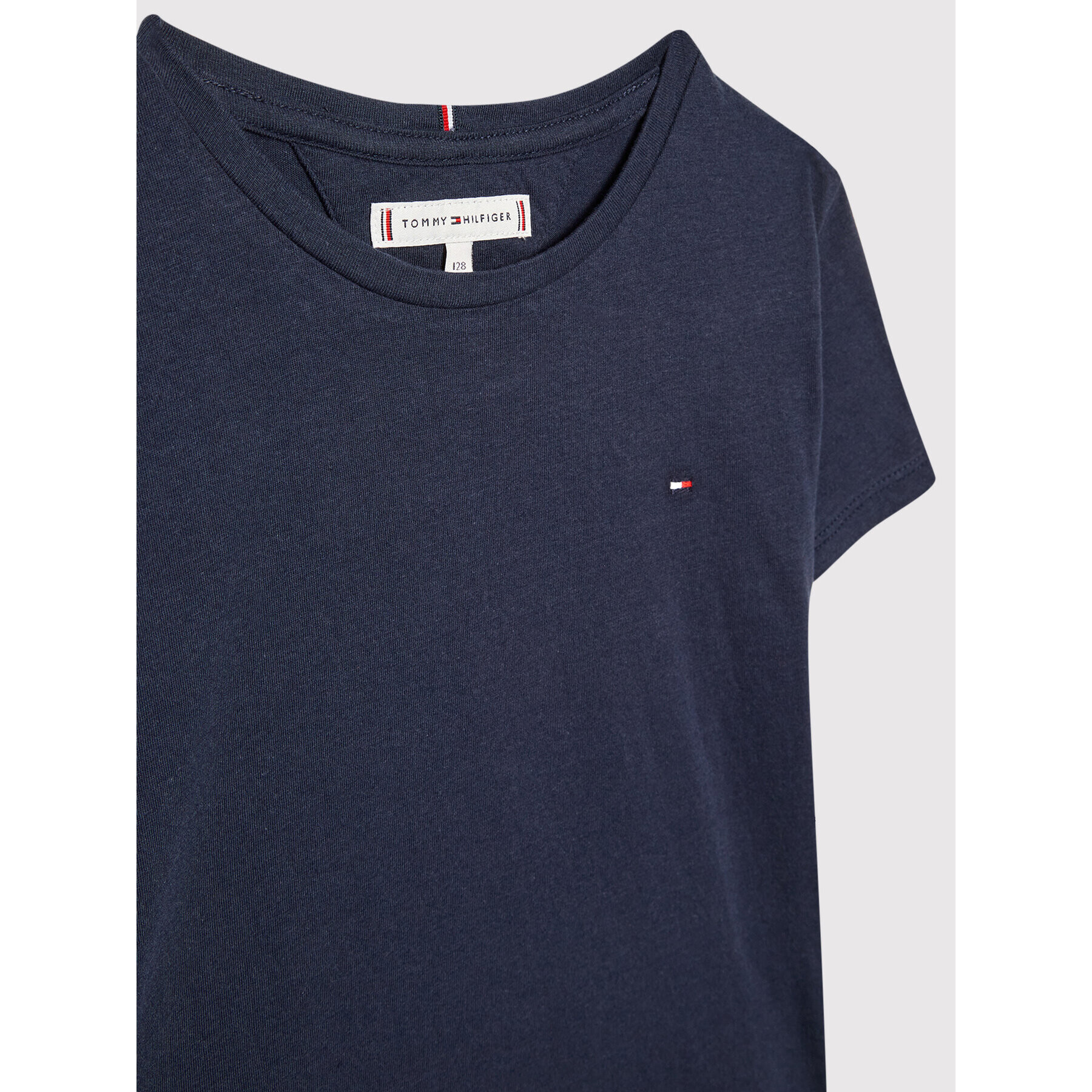 Tommy Hilfiger Tricou Essential Knit KG0KG06174 D Bleumarin Regular Fit - Pled.ro