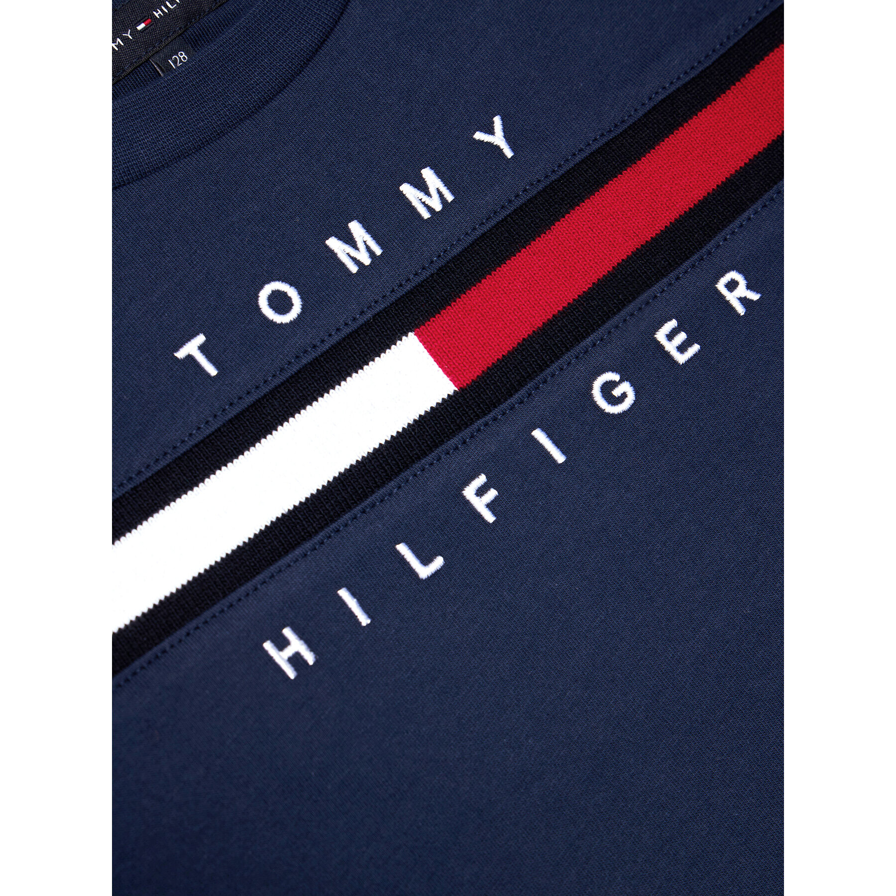 Tommy Hilfiger Tricou Flag Rib Insert KB0KB06532 D Bleumarin Regular Fit - Pled.ro