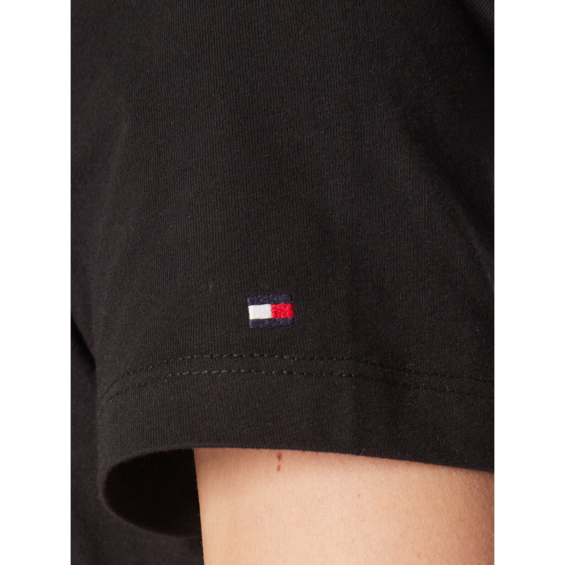 Tommy Hilfiger Tricou Foil WW0WW37194 Negru Regular Fit - Pled.ro