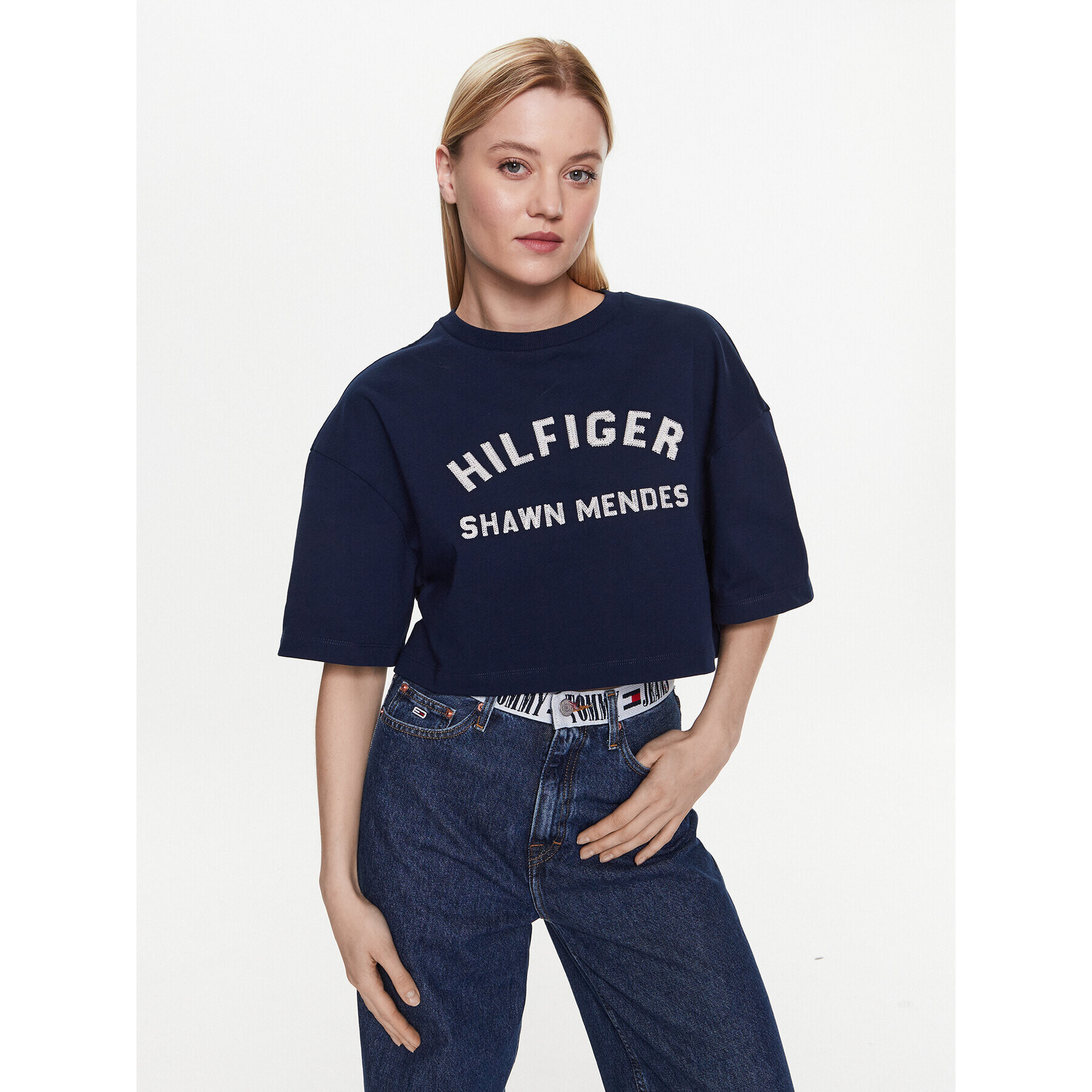 Tommy Hilfiger Tricou Graphic WW0WW38985 Bleumarin Relaxed Fit - Pled.ro