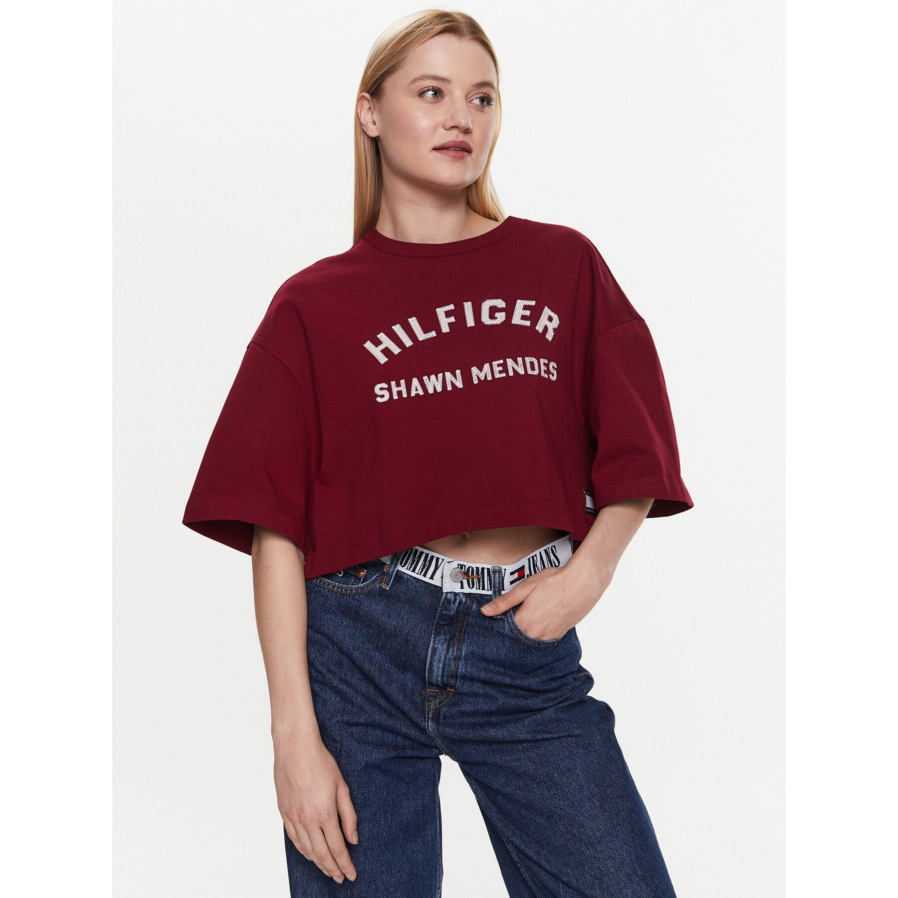 Tommy Hilfiger Tricou Graphic WW0WW38985 Vișiniu Relaxed Fit - Pled.ro