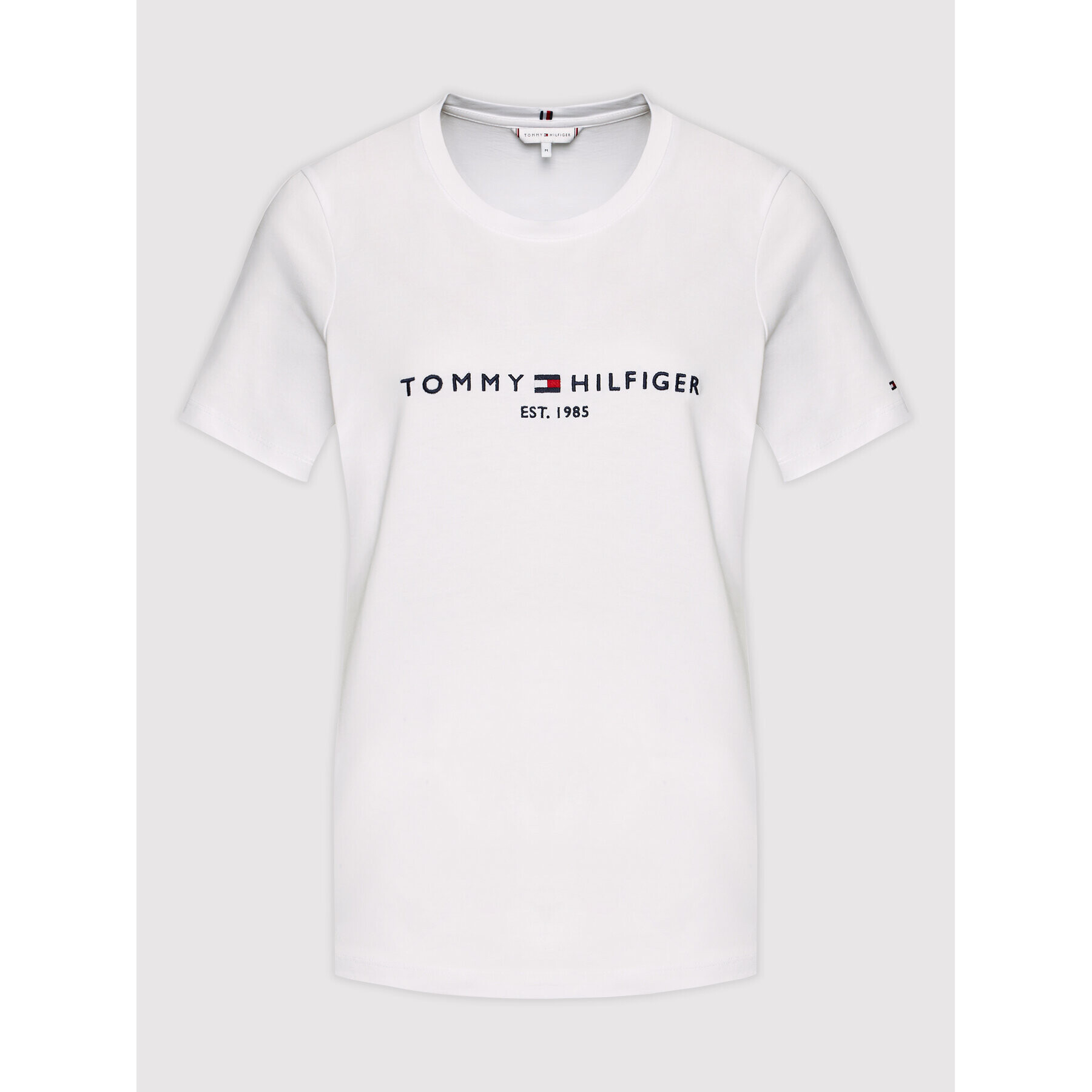 Tommy Hilfiger Tricou Heritage C-Nk WW0WW31999 Alb Regular Fit - Pled.ro