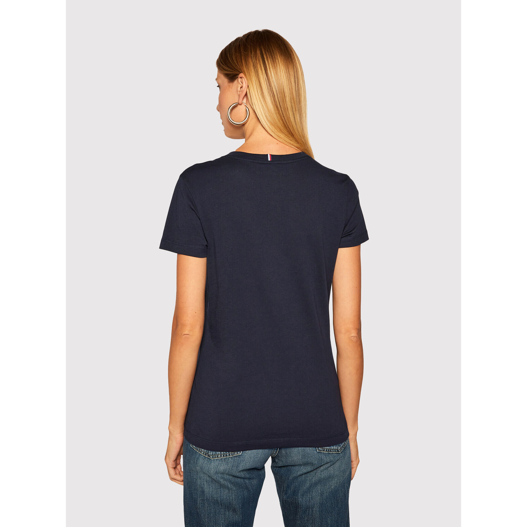 Tommy Hilfiger Tricou Heritage V-Neck Tee WW0WW24969 Bleumarin Regular Fit - Pled.ro