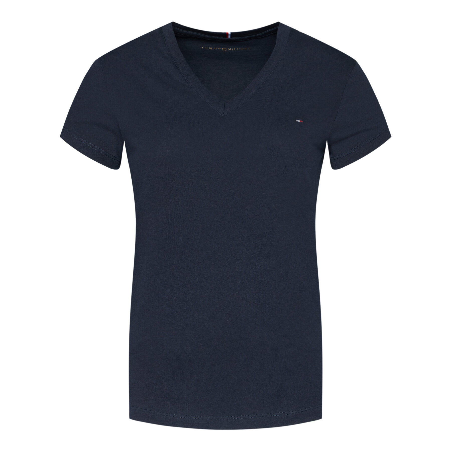 Tommy Hilfiger Tricou Heritage V-Neck Tee WW0WW24969 Bleumarin Regular Fit - Pled.ro