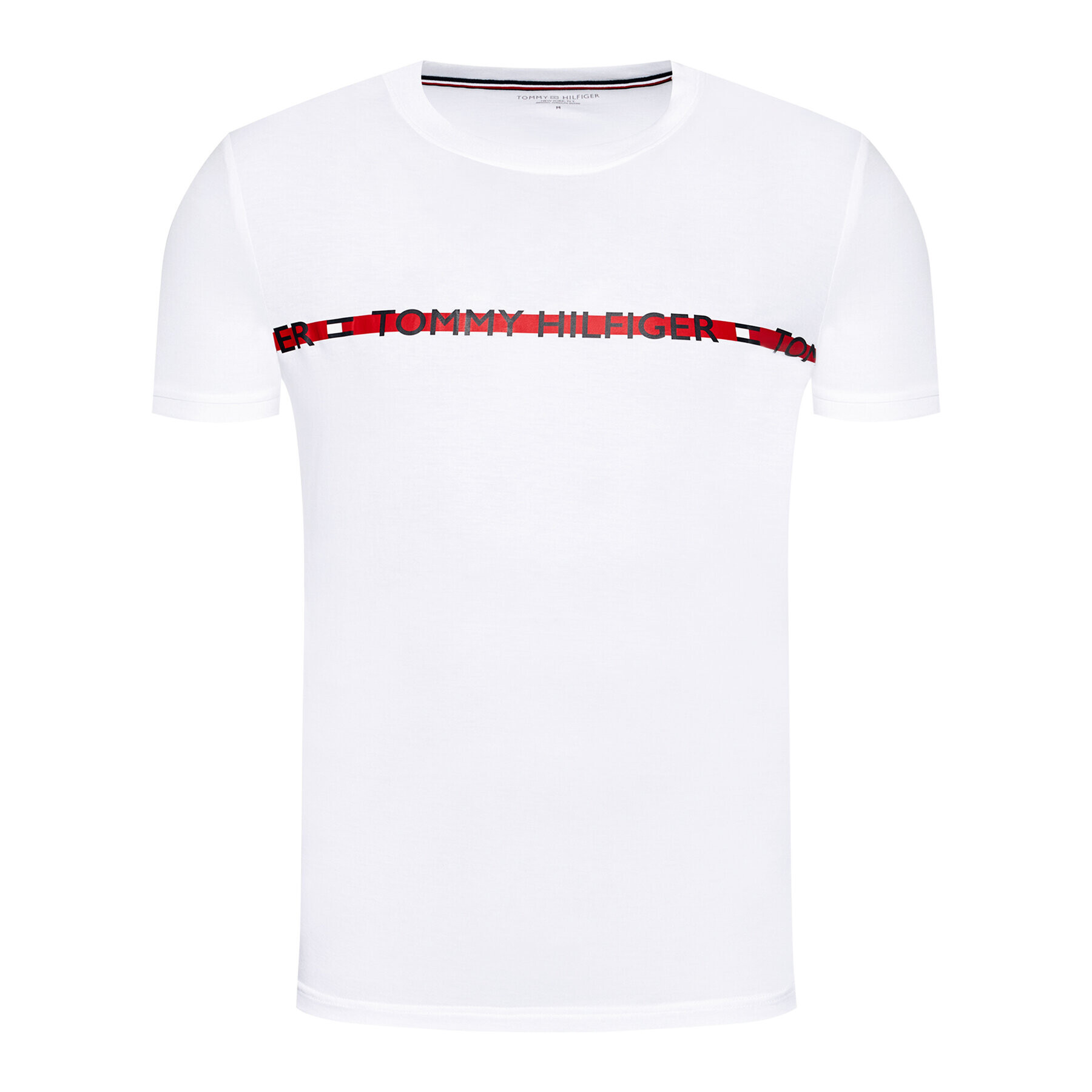 Tommy Hilfiger Tricou Logo UM0UM01915 Alb Regular Fit - Pled.ro