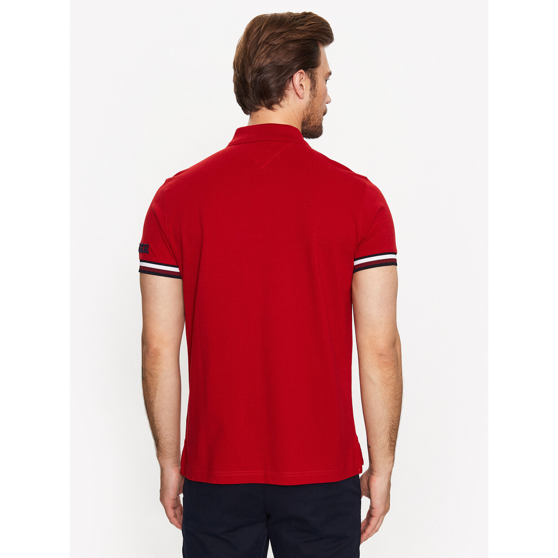 Tommy Hilfiger Tricou Monotype MW0MW31549 Roșu Slim Fit - Pled.ro