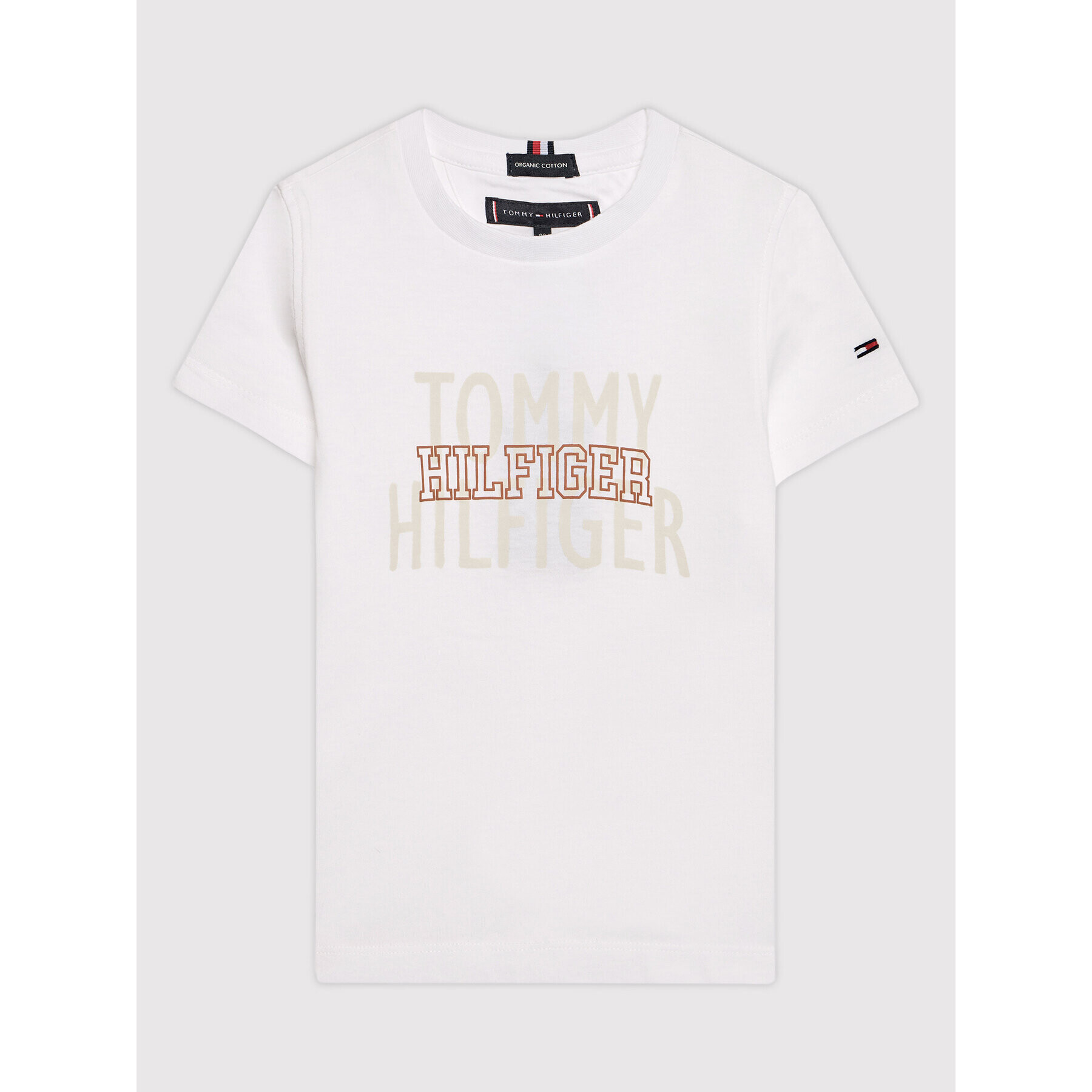 Tommy Hilfiger Tricou Over Print KB0KB07015 D Alb Regular Fit - Pled.ro