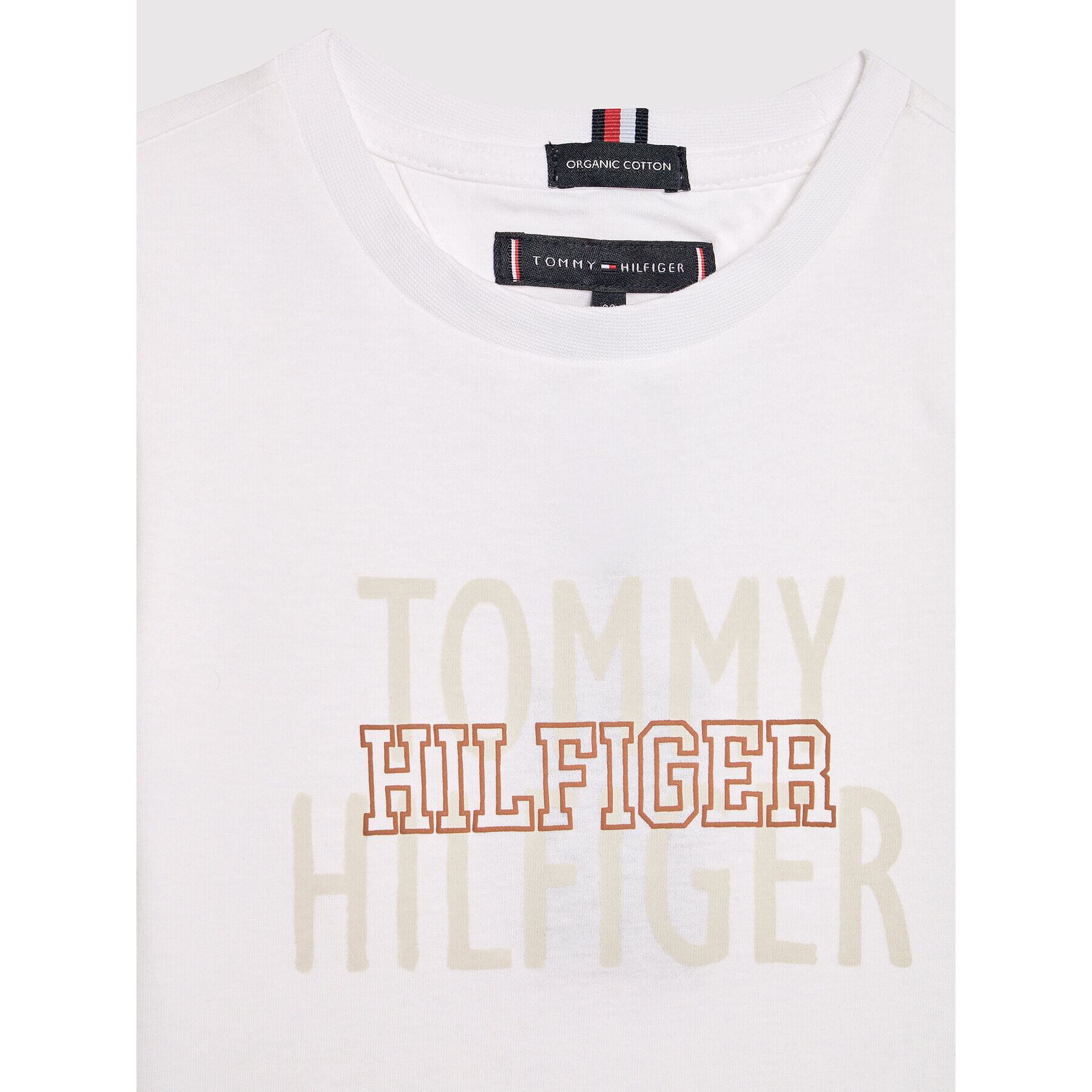 Tommy Hilfiger Tricou Over Print KB0KB07015 D Alb Regular Fit - Pled.ro