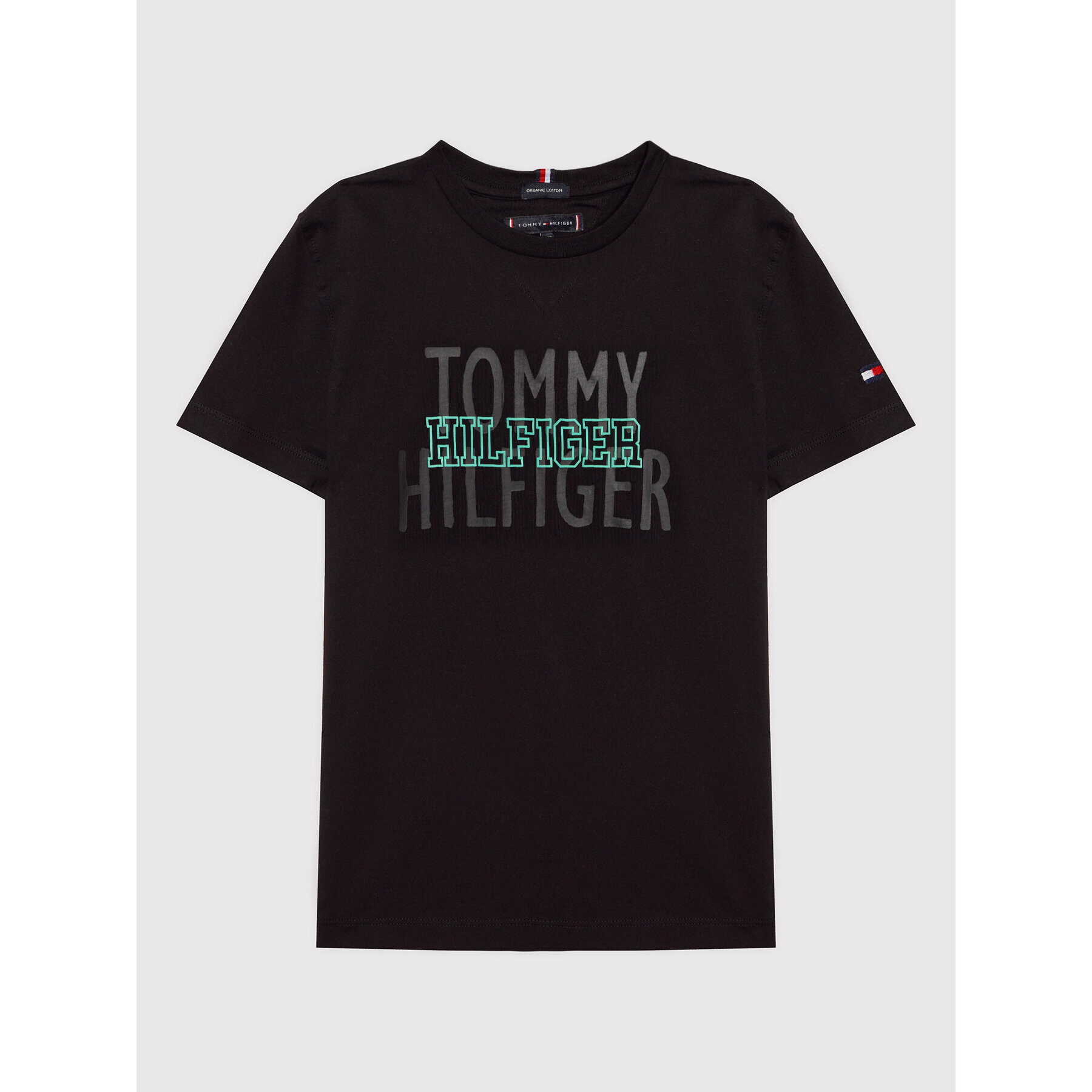 Tommy Hilfiger Tricou Over Print KB0KB07015 D Negru Regular Fit - Pled.ro