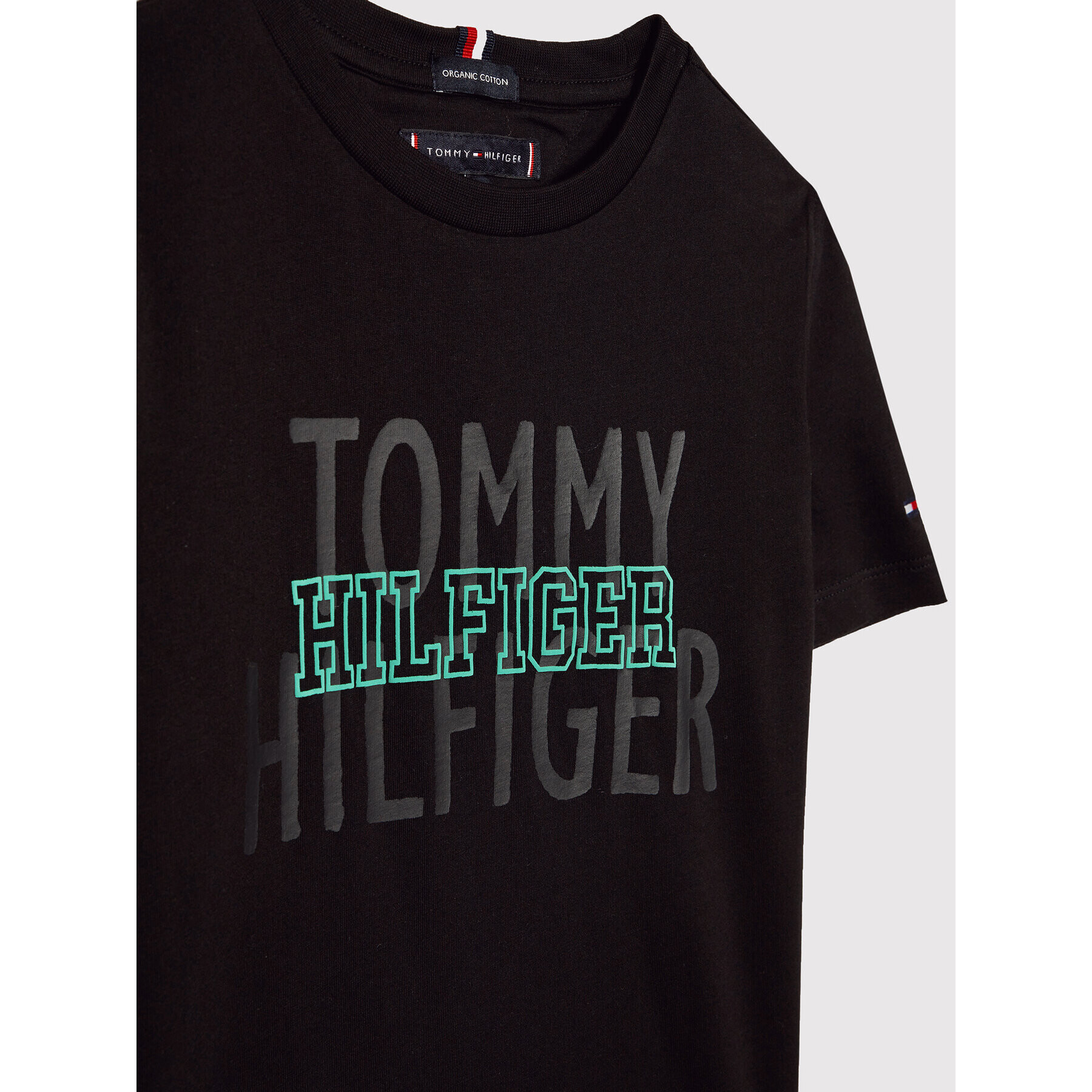 Tommy Hilfiger Tricou Over Print KB0KB07015 D Negru Regular Fit - Pled.ro