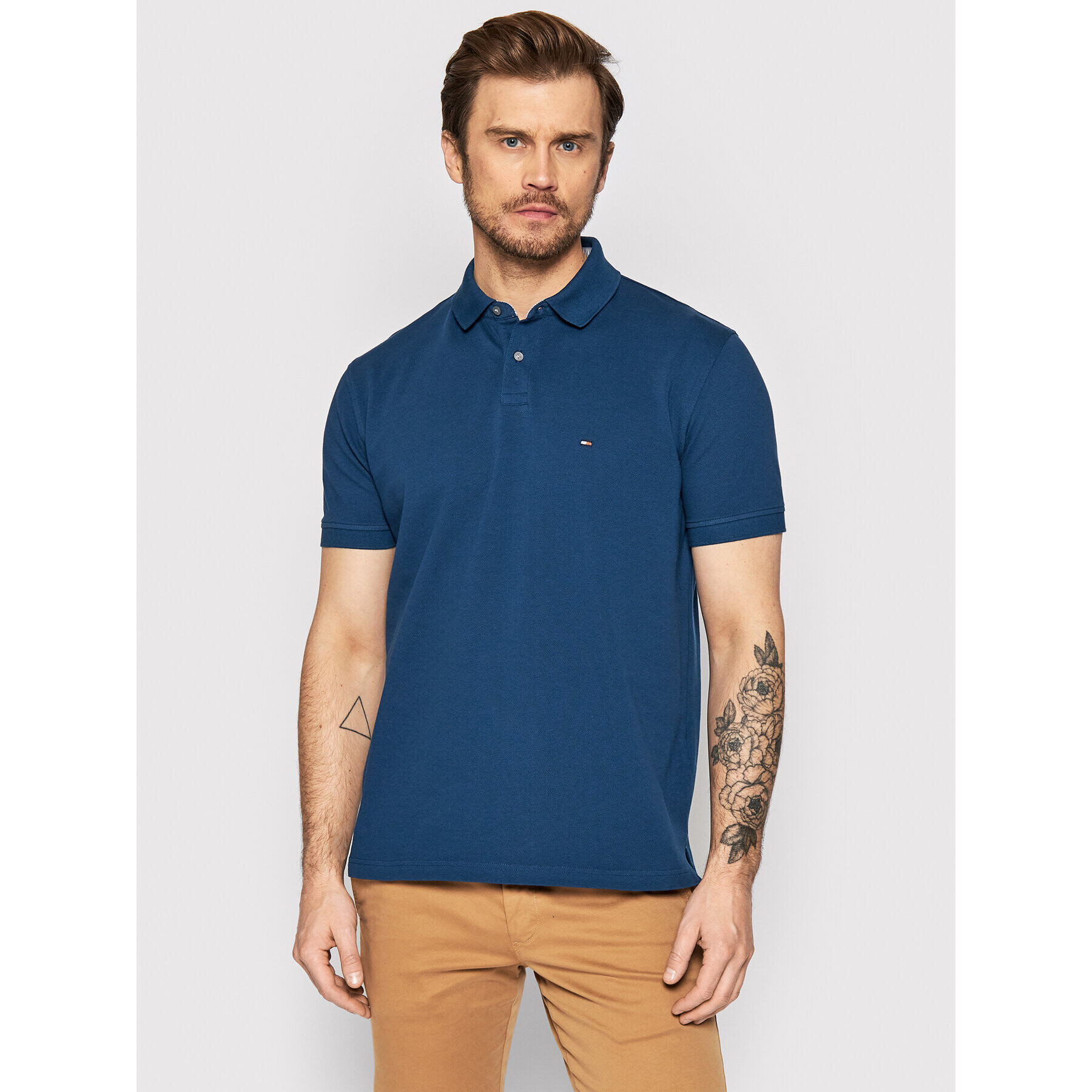 Tommy Hilfiger Tricou polo 1985 MW0MW17770 Bleumarin Regular Fit - Pled.ro