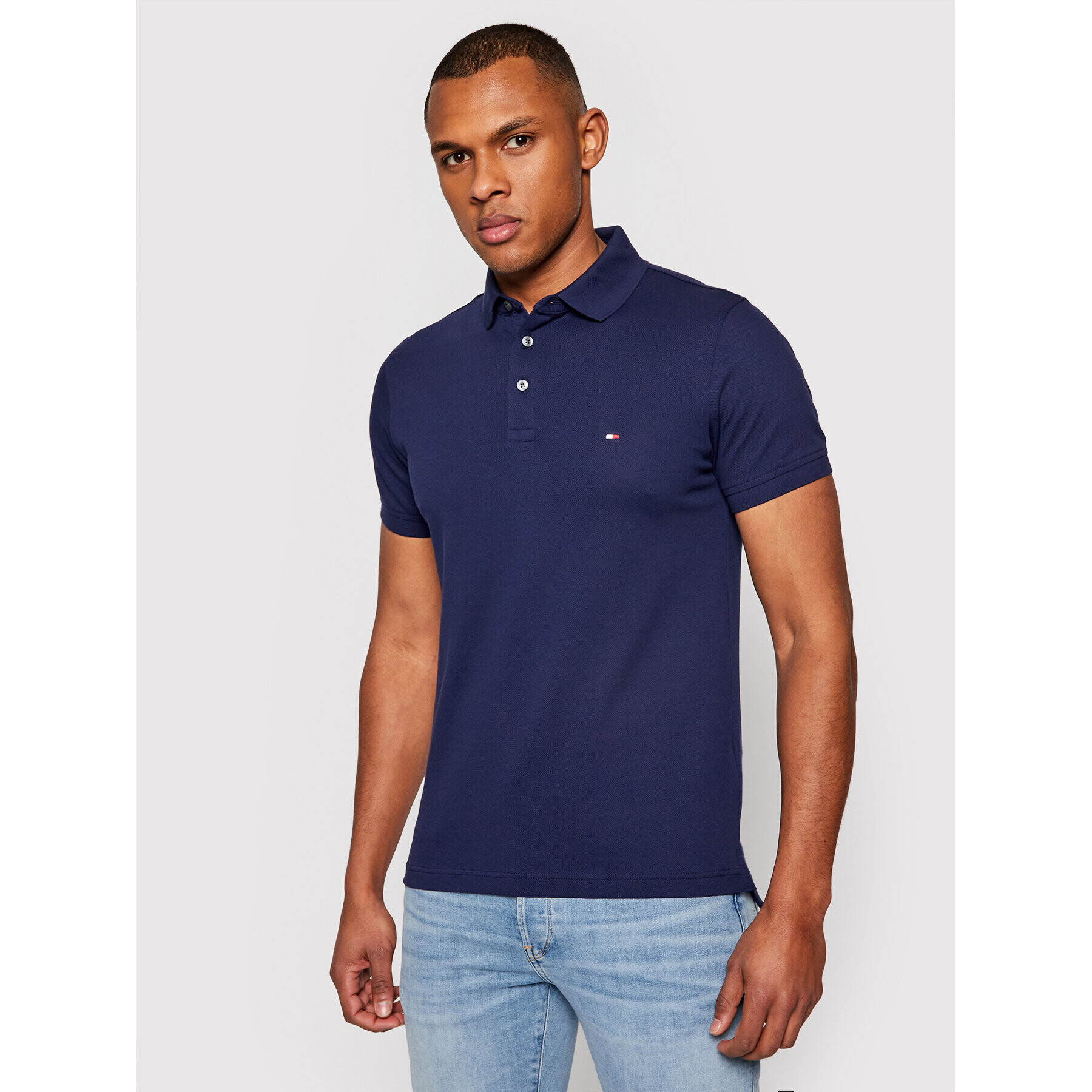 Tommy Hilfiger Tricou polo 1985 MW0MW17771 Bleumarin Slim Fit - Pled.ro