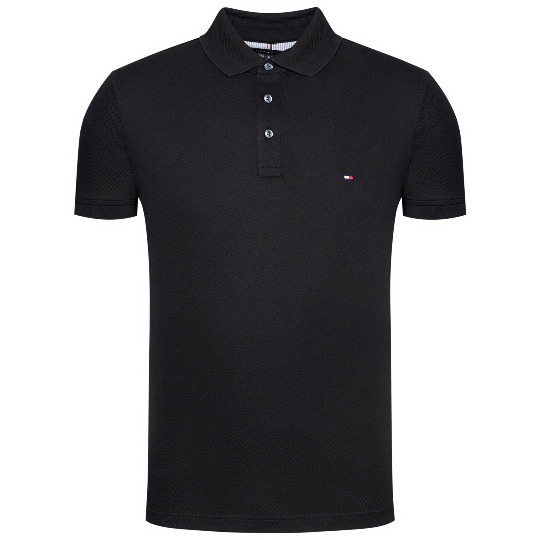 Tommy Hilfiger Tricou polo 1985 MW0MW17771 Negru Slim Fit - Pled.ro