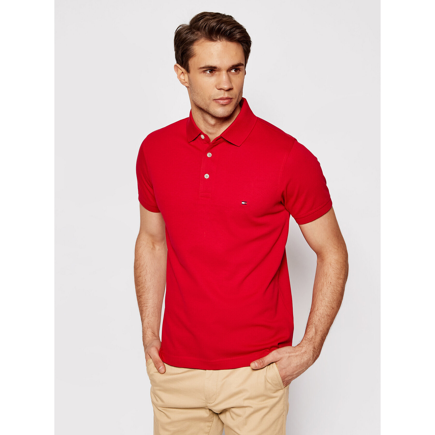 Tommy Hilfiger Tricou polo 1985 MW0MW17771 Roșu Slim Fit - Pled.ro