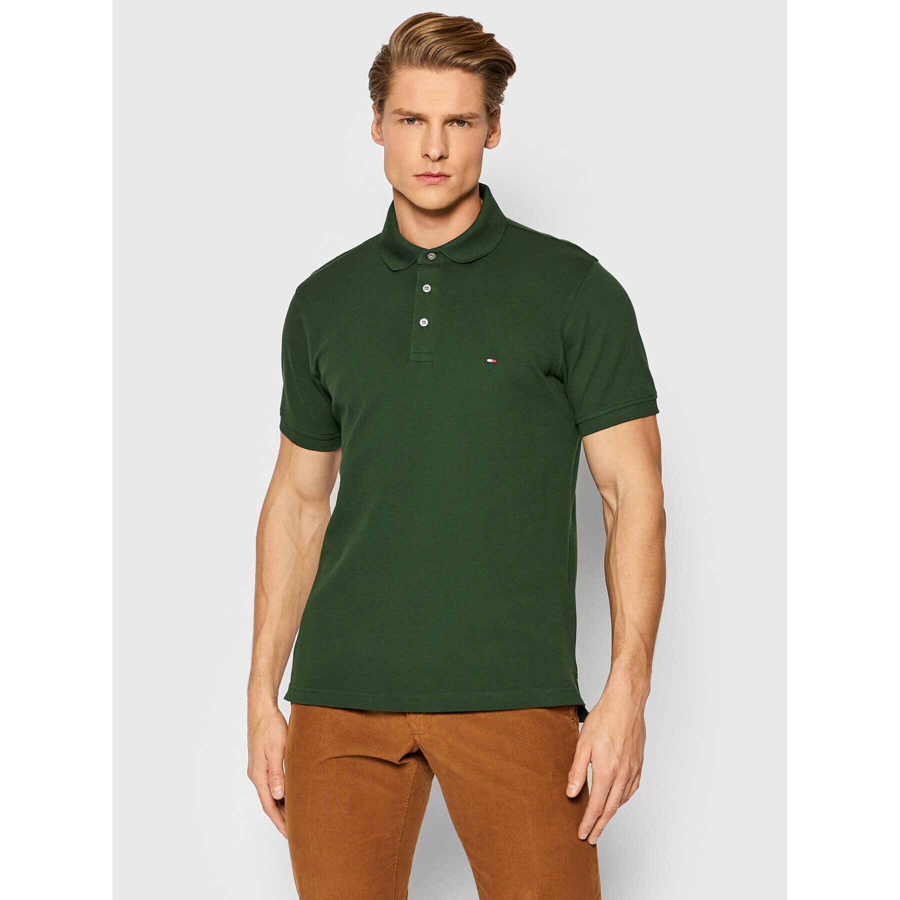 Tommy Hilfiger Tricou polo 1985 MW0MW17771 Verde Slim Fit - Pled.ro