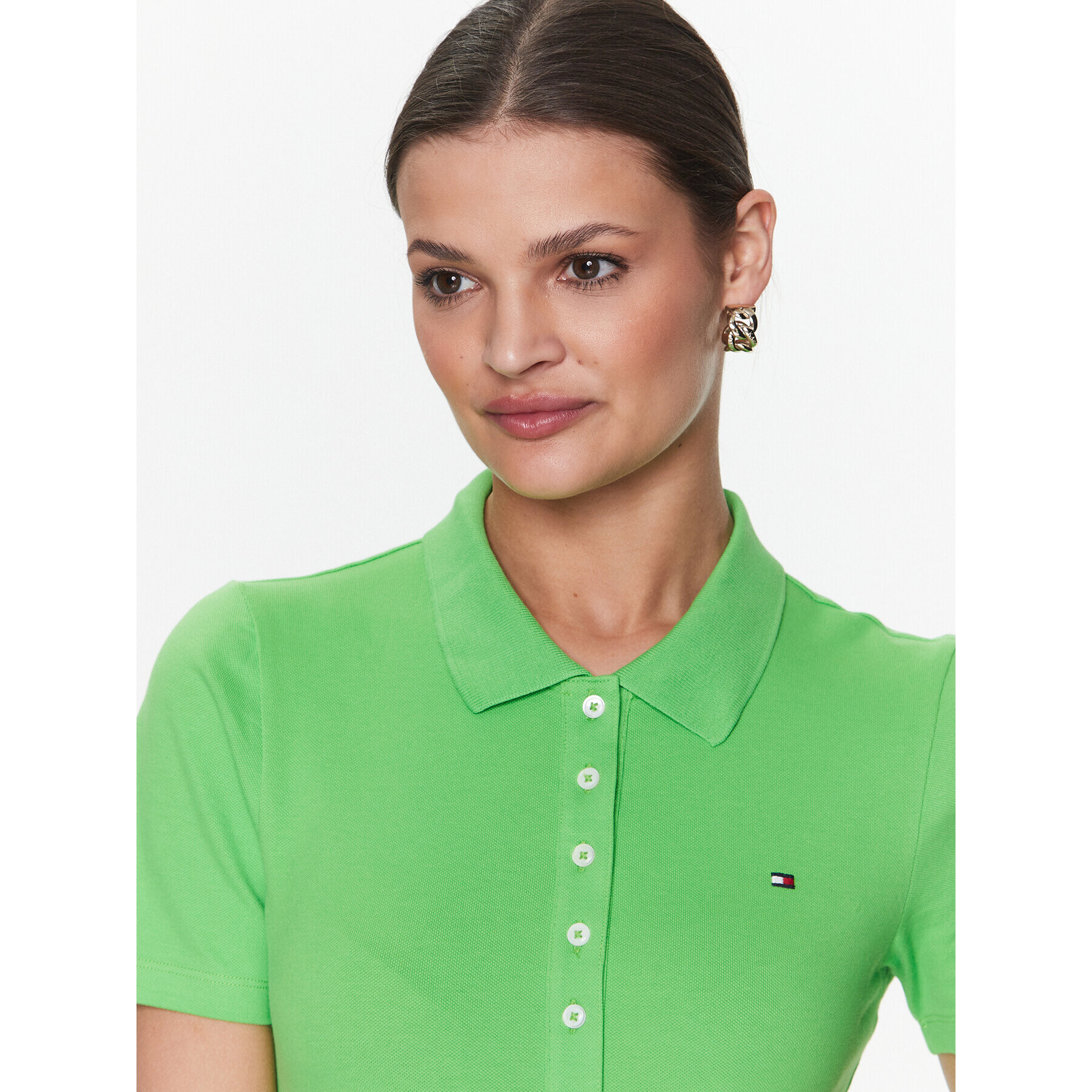 Tommy Hilfiger Tricou polo 1985 WW0WW37823 Verde Slim Fit - Pled.ro