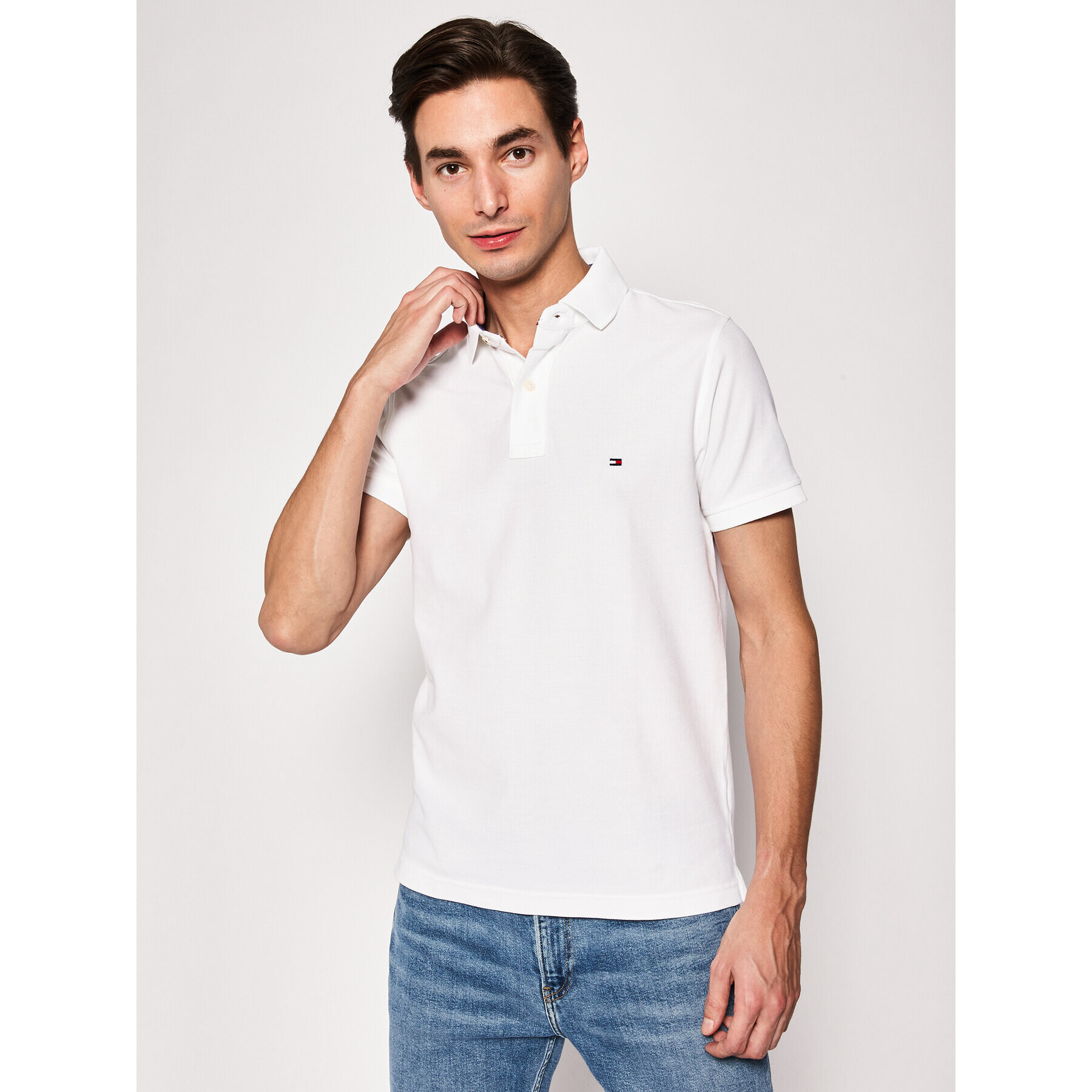 Tommy Hilfiger Tricou polo 867878624 Alb Slim Fit - Pled.ro