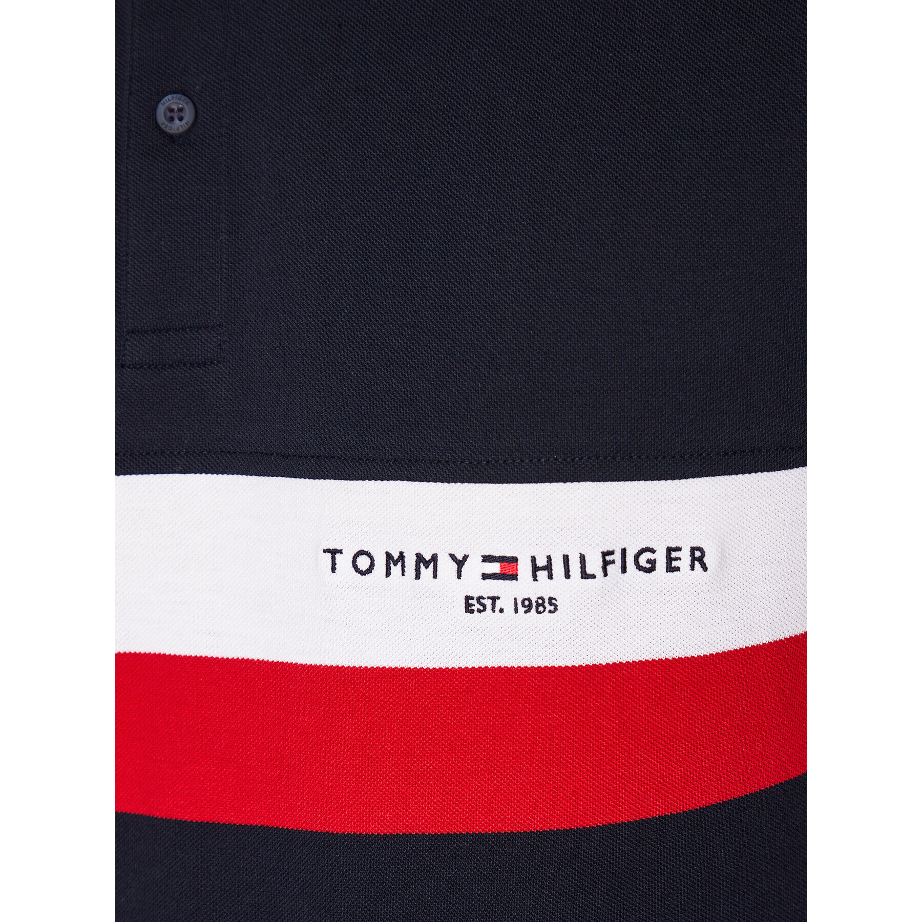 Tommy Hilfiger Tricou polo Chest Colorblock MW0MW30766 Bleumarin Slim Fit - Pled.ro