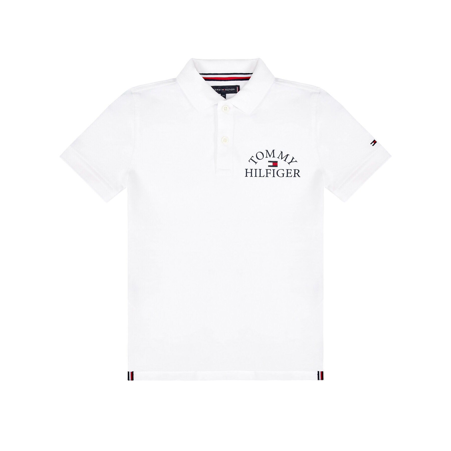 Tommy Hilfiger Tricou polo Essential Logo Chest KB0KB05666 D Alb Regular Fit - Pled.ro