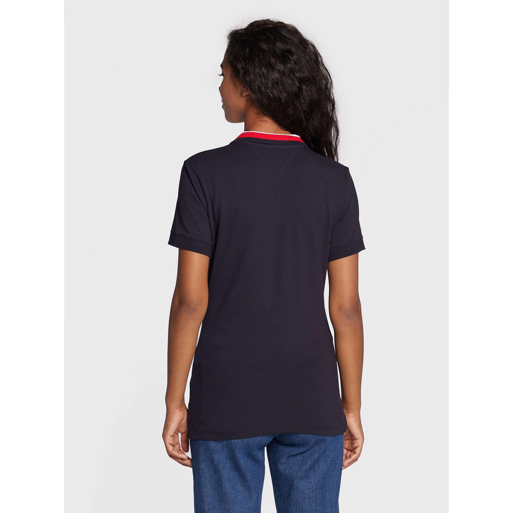 Tommy Hilfiger Tricou polo Gbl Open-Nk WW0WW33580 Bleumarin Slim Fit - Pled.ro