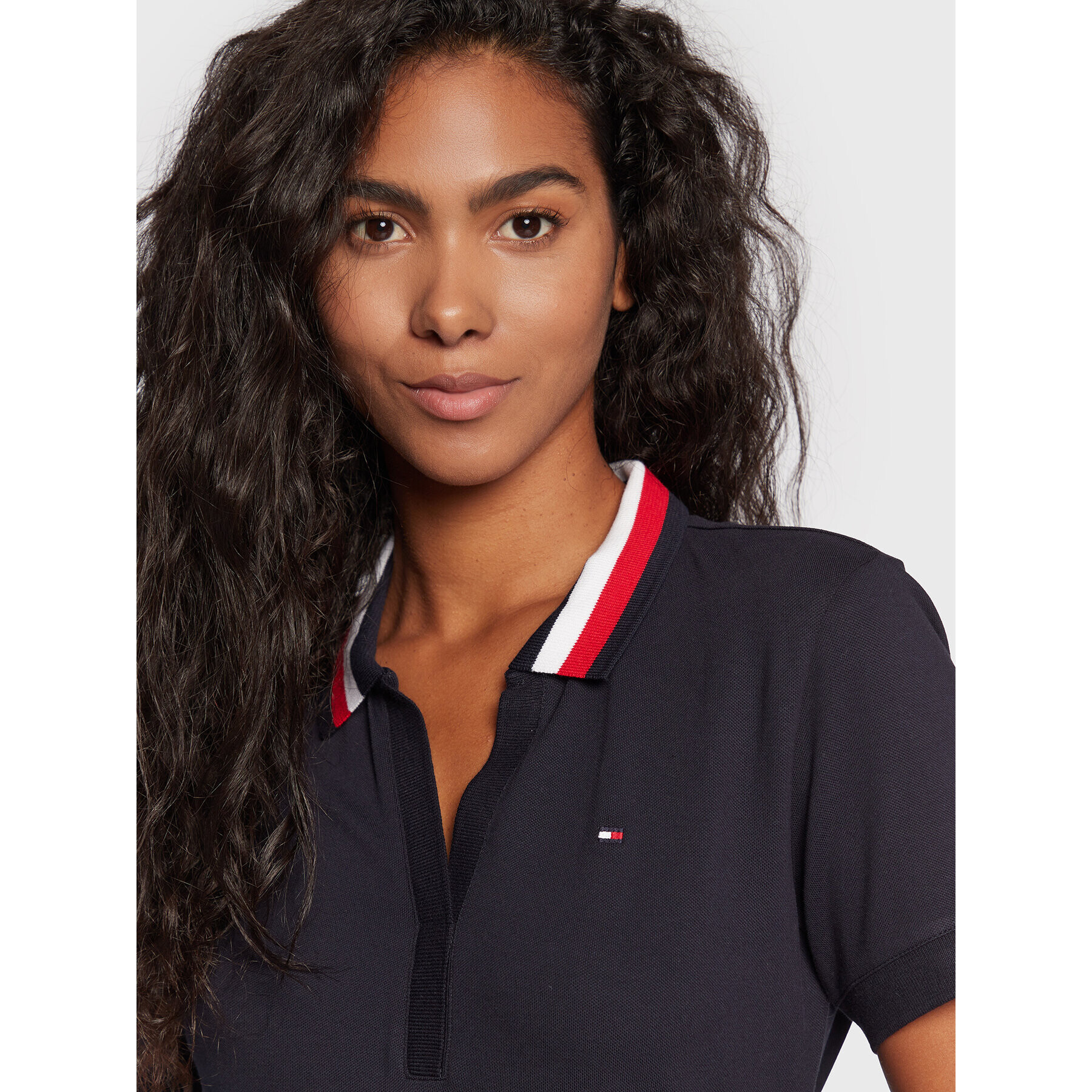 Tommy Hilfiger Tricou polo Gbl Open-Nk WW0WW33580 Bleumarin Slim Fit - Pled.ro