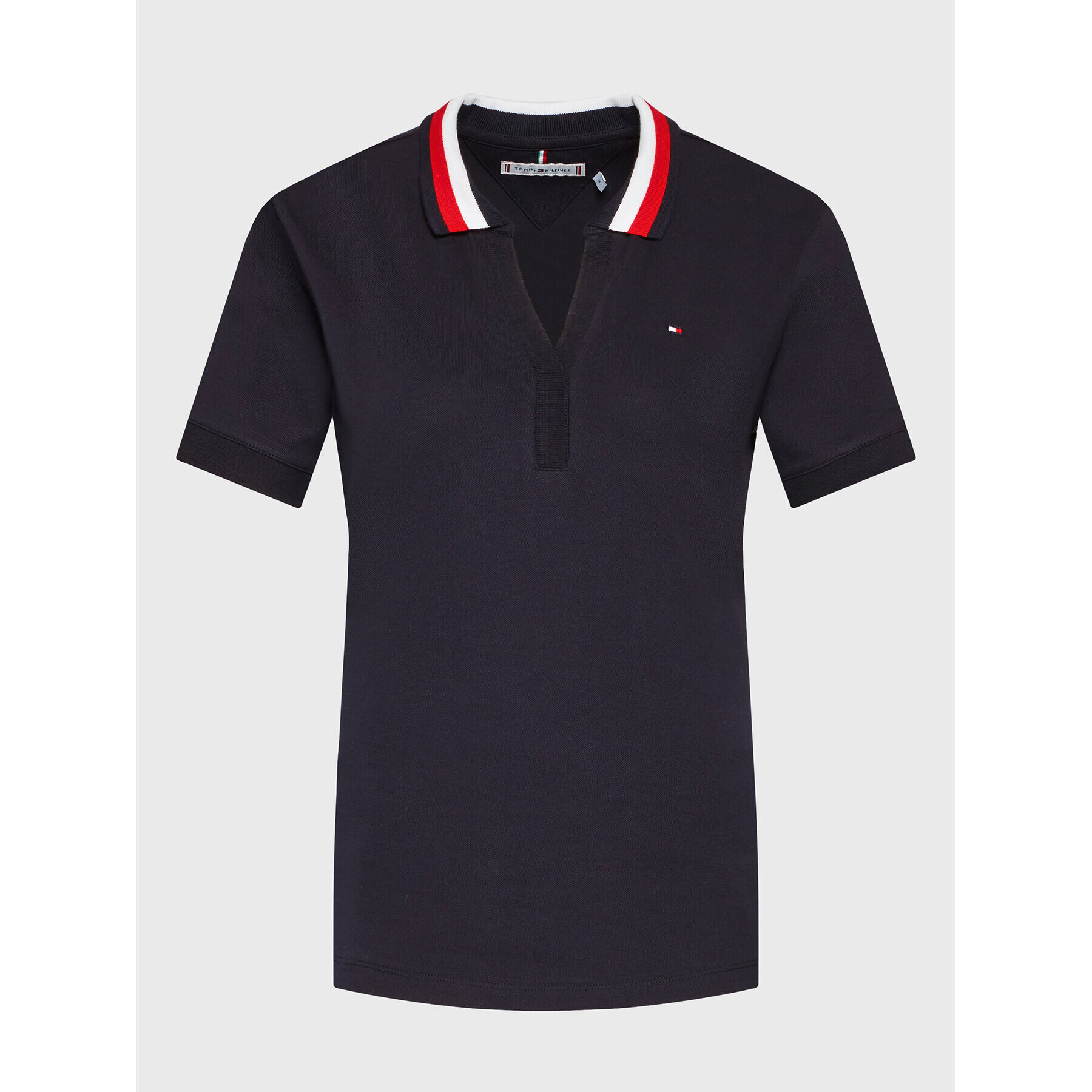 Tommy Hilfiger Tricou polo Gbl Open-Nk WW0WW33580 Bleumarin Slim Fit - Pled.ro