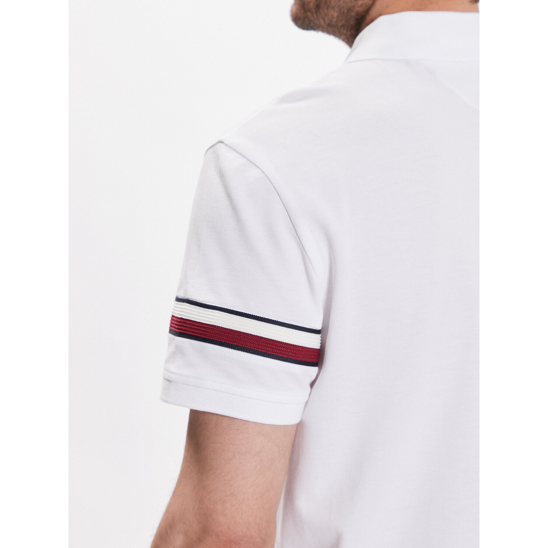 Tommy Hilfiger Tricou polo Global Stp Placement MW0MW30767 Alb Regular Fit - Pled.ro