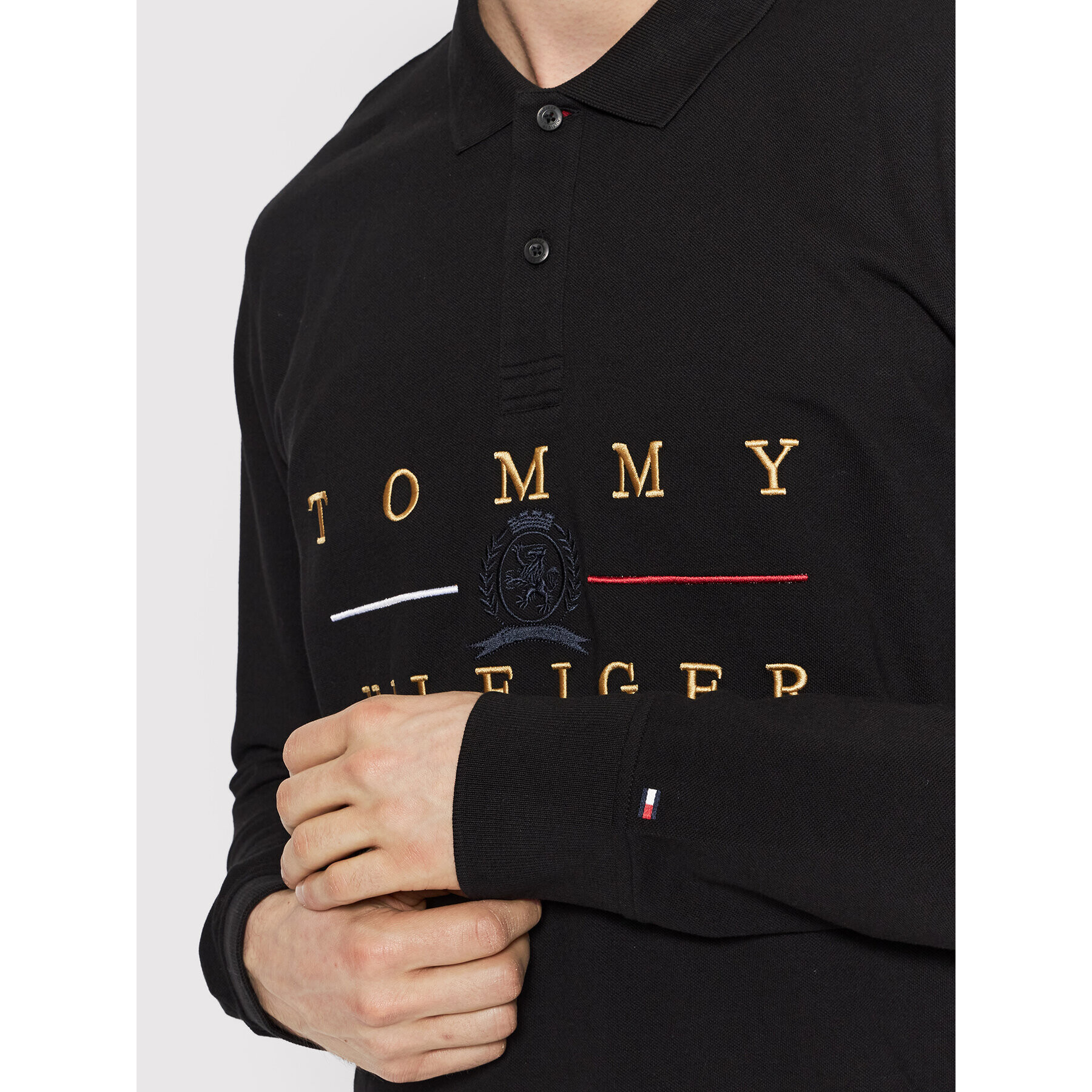 Tommy Hilfiger Tricou polo Icon MW0MW22507 Negru Regular Fit - Pled.ro