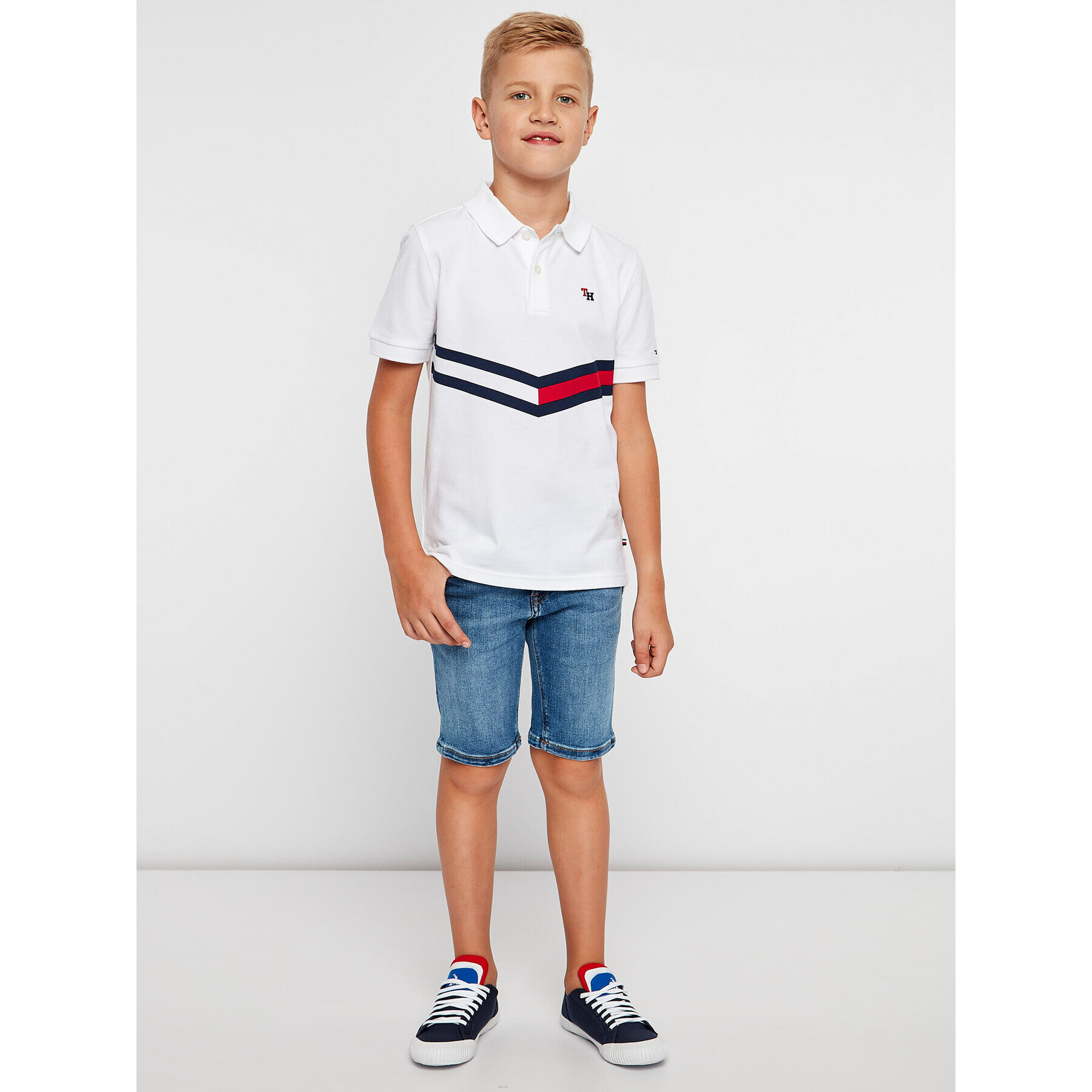 Tommy Hilfiger Tricou polo KB0KB05015 D Alb Regular Fit - Pled.ro