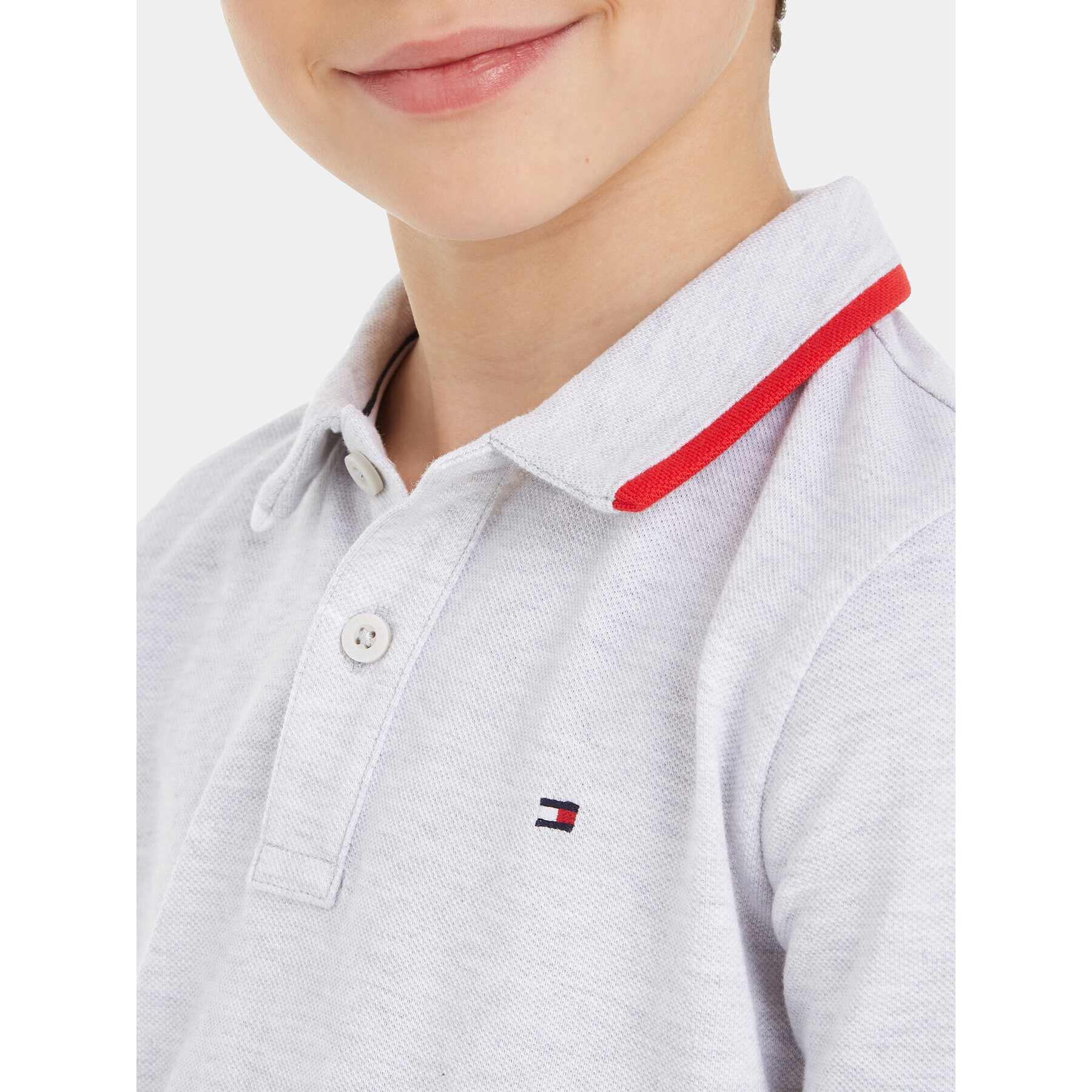 Tommy Hilfiger Tricou polo KB0KB08534 Gri Regular Fit - Pled.ro