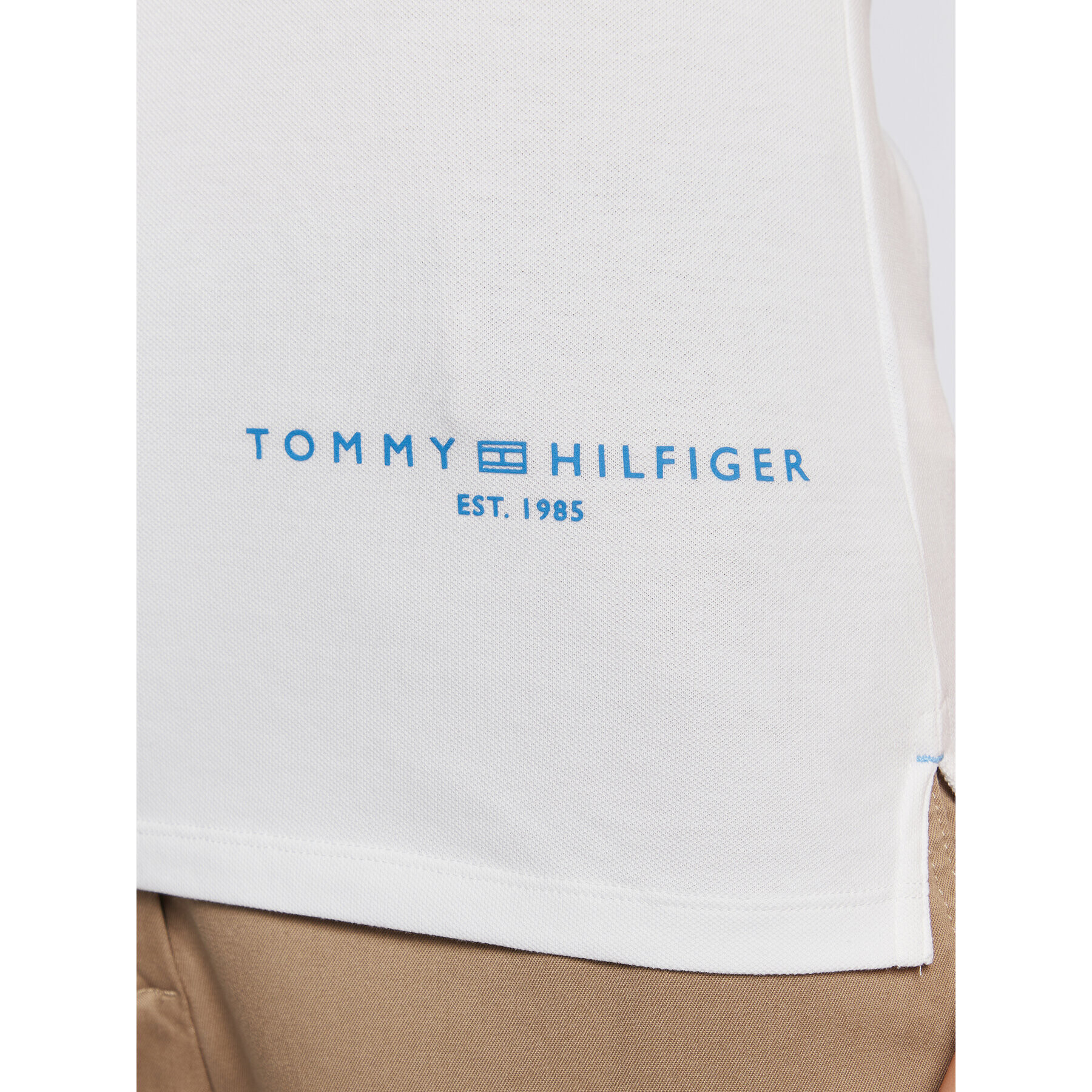 Tommy Hilfiger Tricou polo Logo WW0WW37628 Alb Slim Fit - Pled.ro