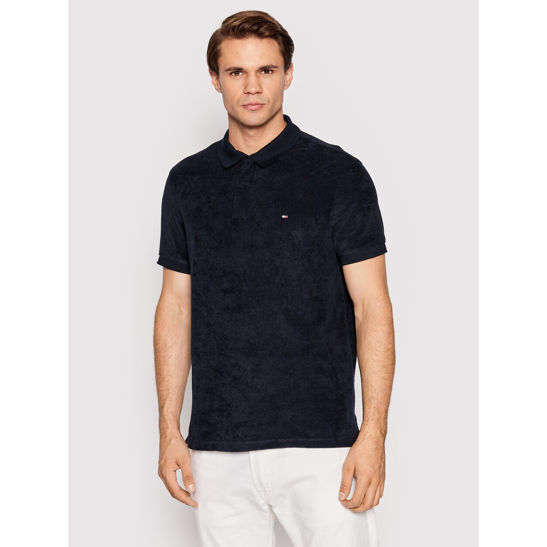 Tommy Hilfiger Tricou polo Micro MW0MW25686 Bleumarin Slim Fit - Pled.ro