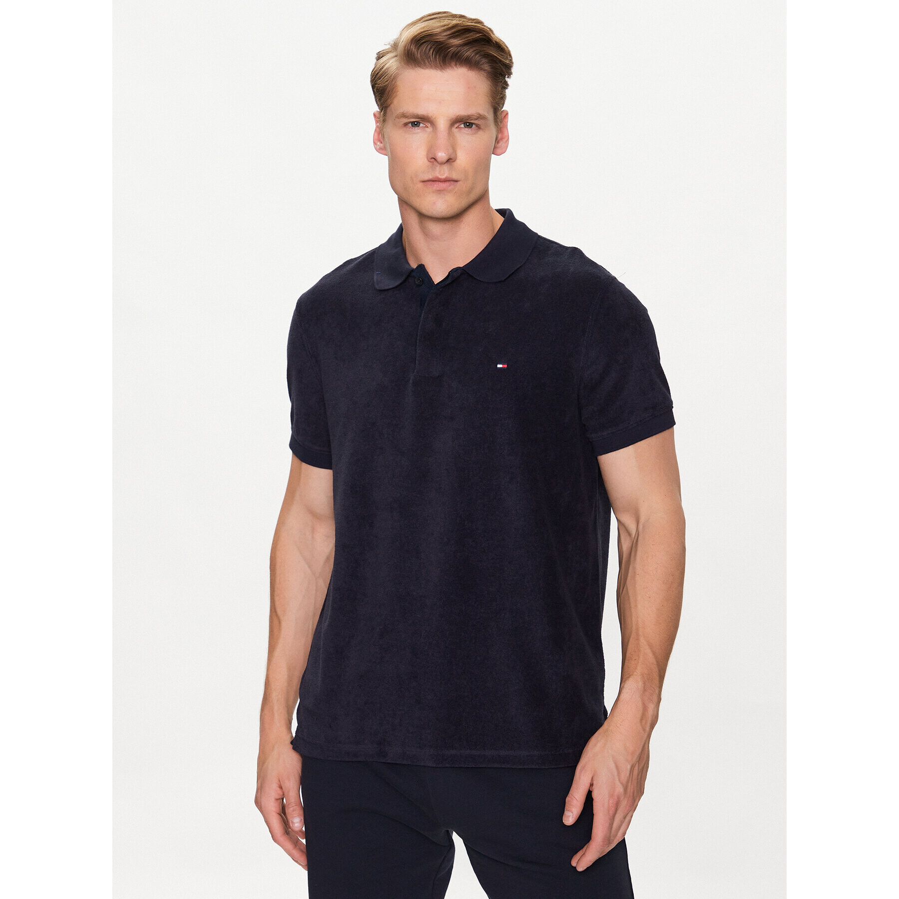 Tommy Hilfiger Tricou polo Micro Towelling MW0MW30770 Bleumarin Regular Fit - Pled.ro