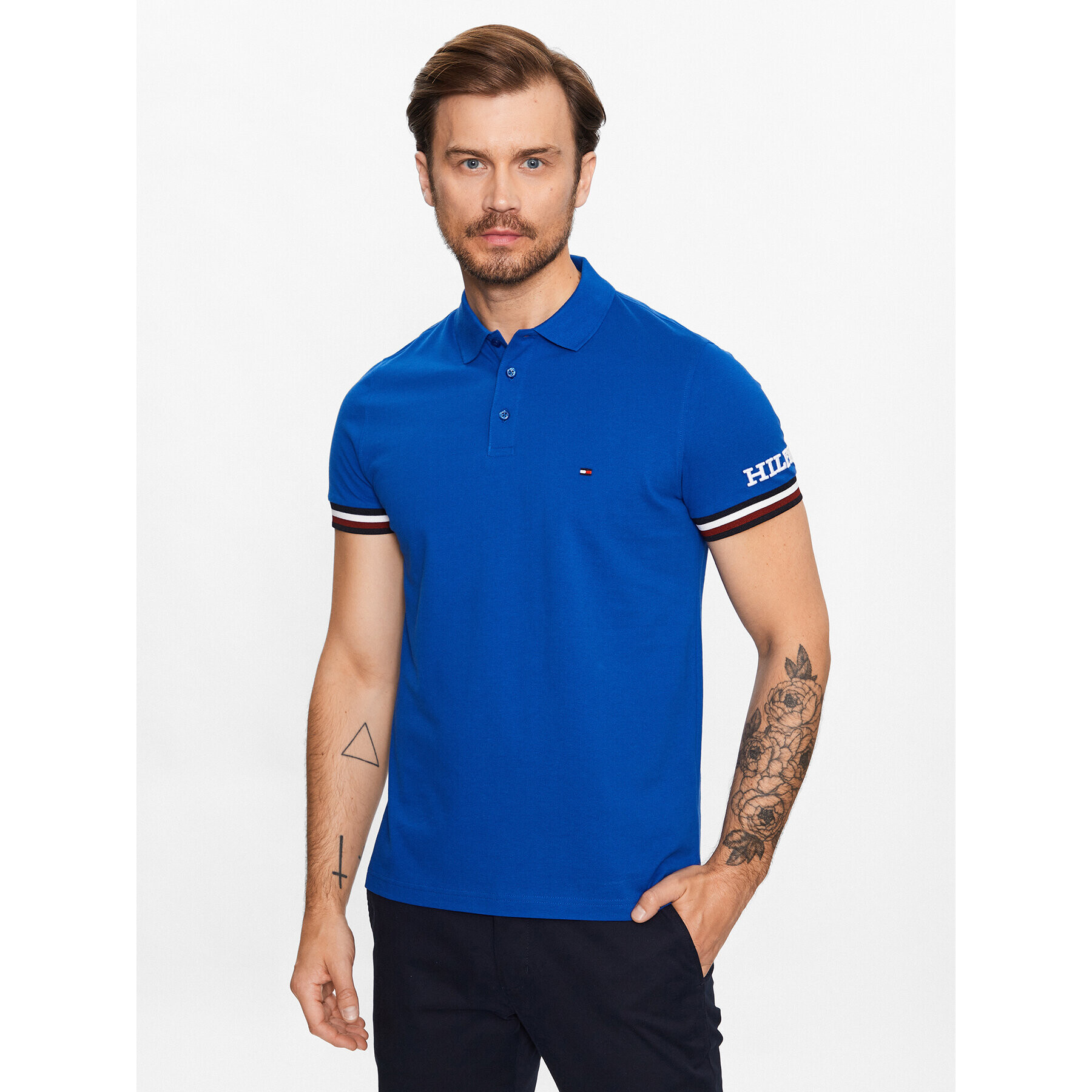 Tommy Hilfiger Tricou polo Monotype MW0MW31549 Bleumarin Slim Fit - Pled.ro