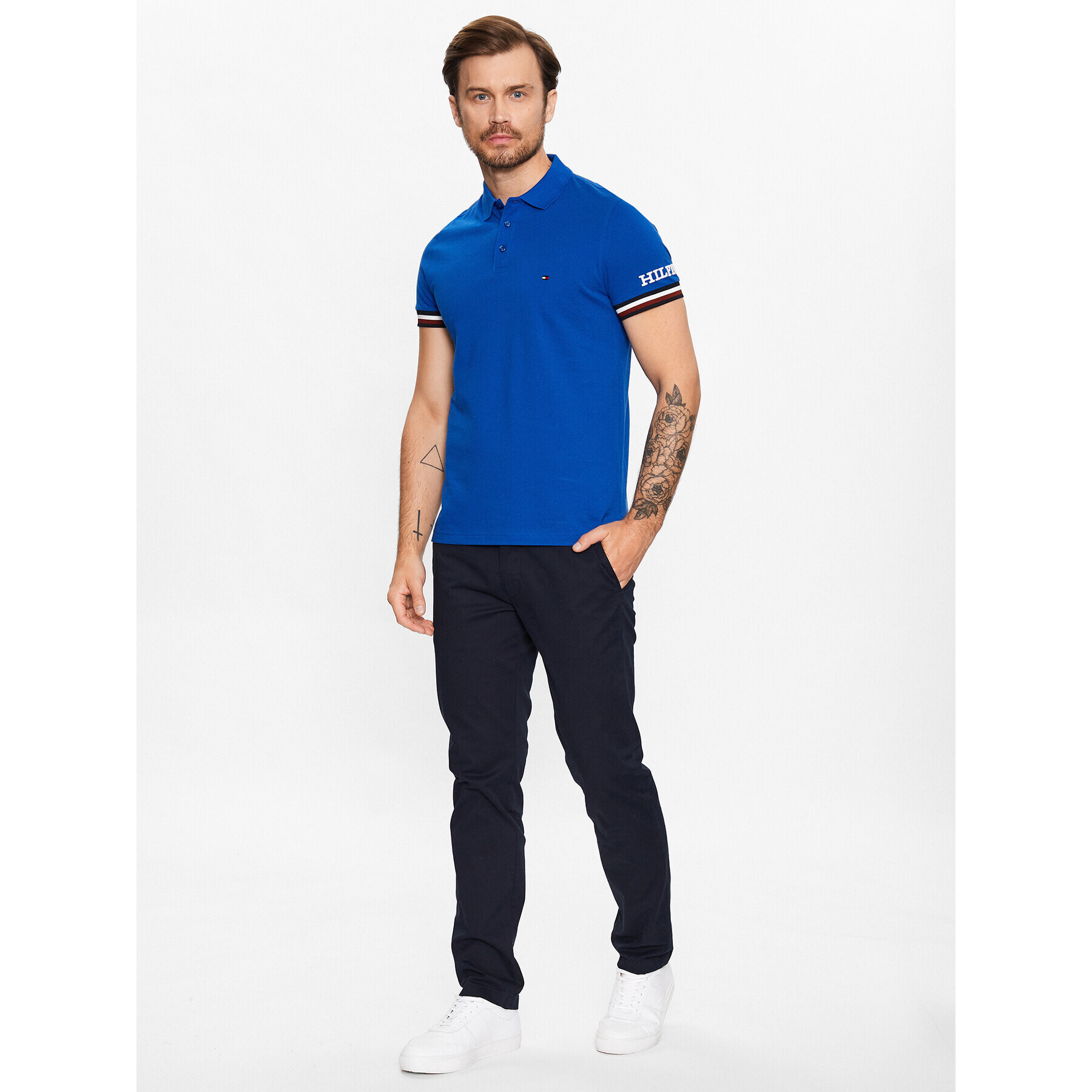 Tommy Hilfiger Tricou polo Monotype MW0MW31549 Bleumarin Slim Fit - Pled.ro