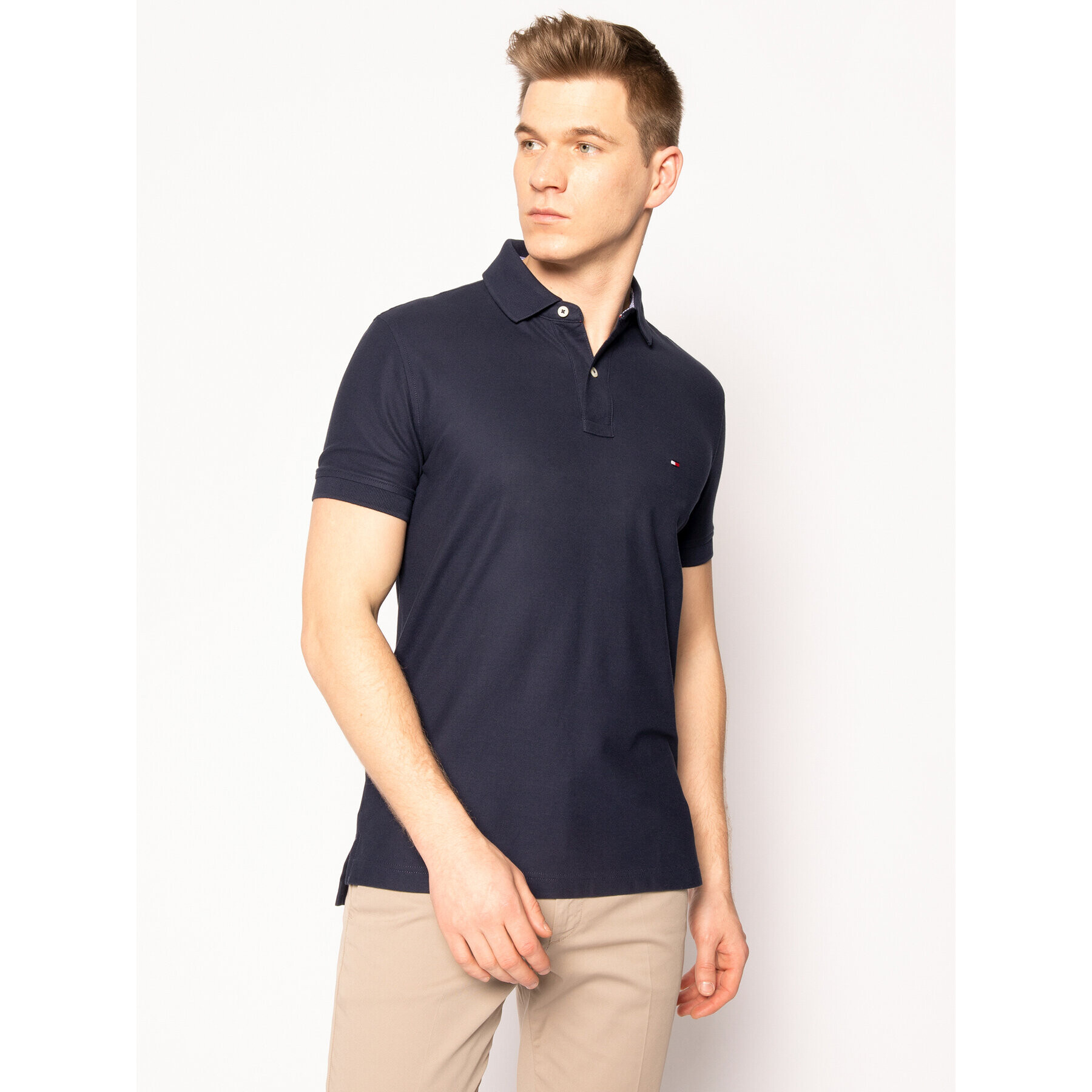 Tommy Hilfiger Tricou polo MW0MW10766 Bleumarin Regular Fit - Pled.ro