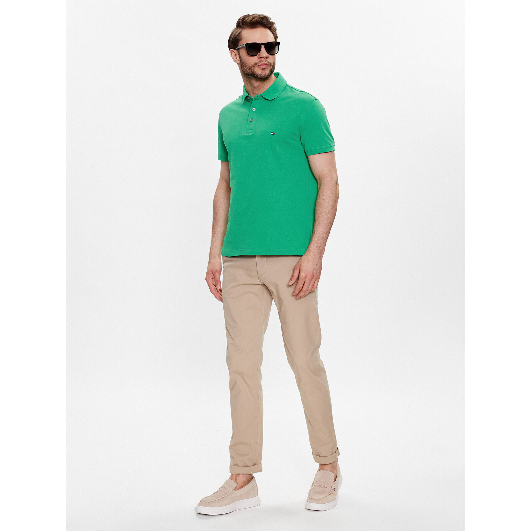 Tommy Hilfiger Tricou polo MW0MW17771 Verde Slim Fit - Pled.ro