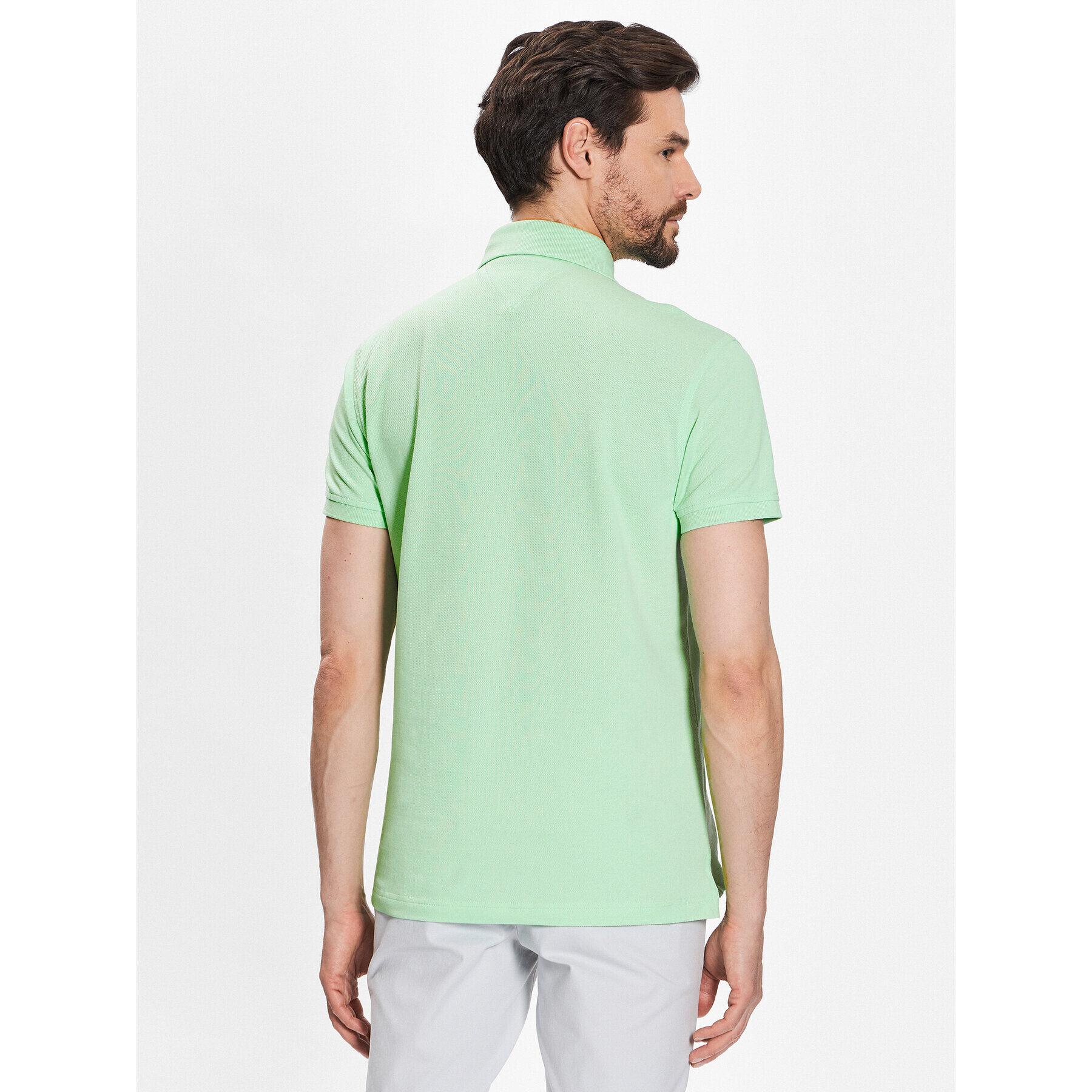 Tommy Hilfiger Tricou polo MW0MW17771 Verde Slim Fit - Pled.ro