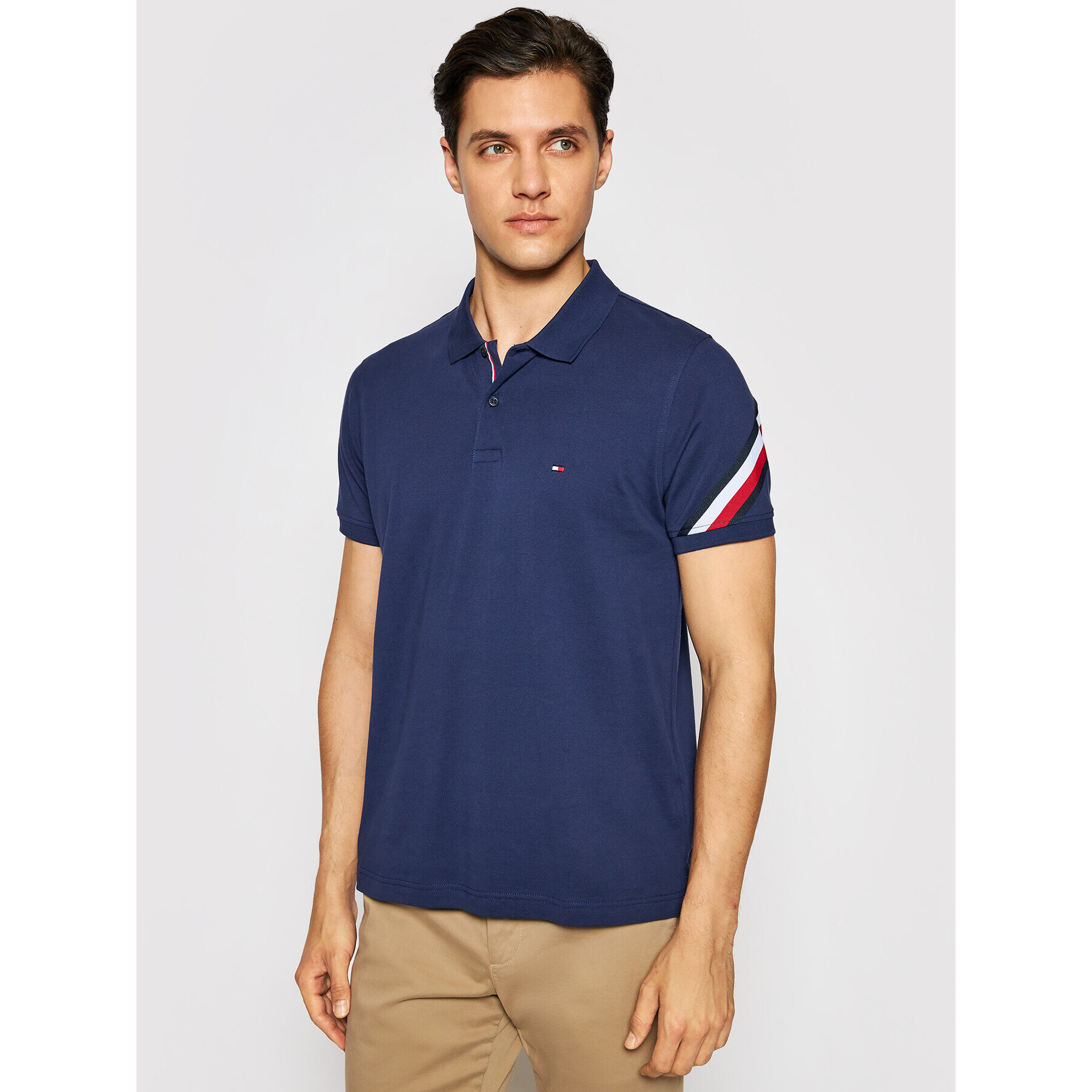 Tommy Hilfiger Tricou polo MW0MW17789 Bleumarin Slim Fit - Pled.ro