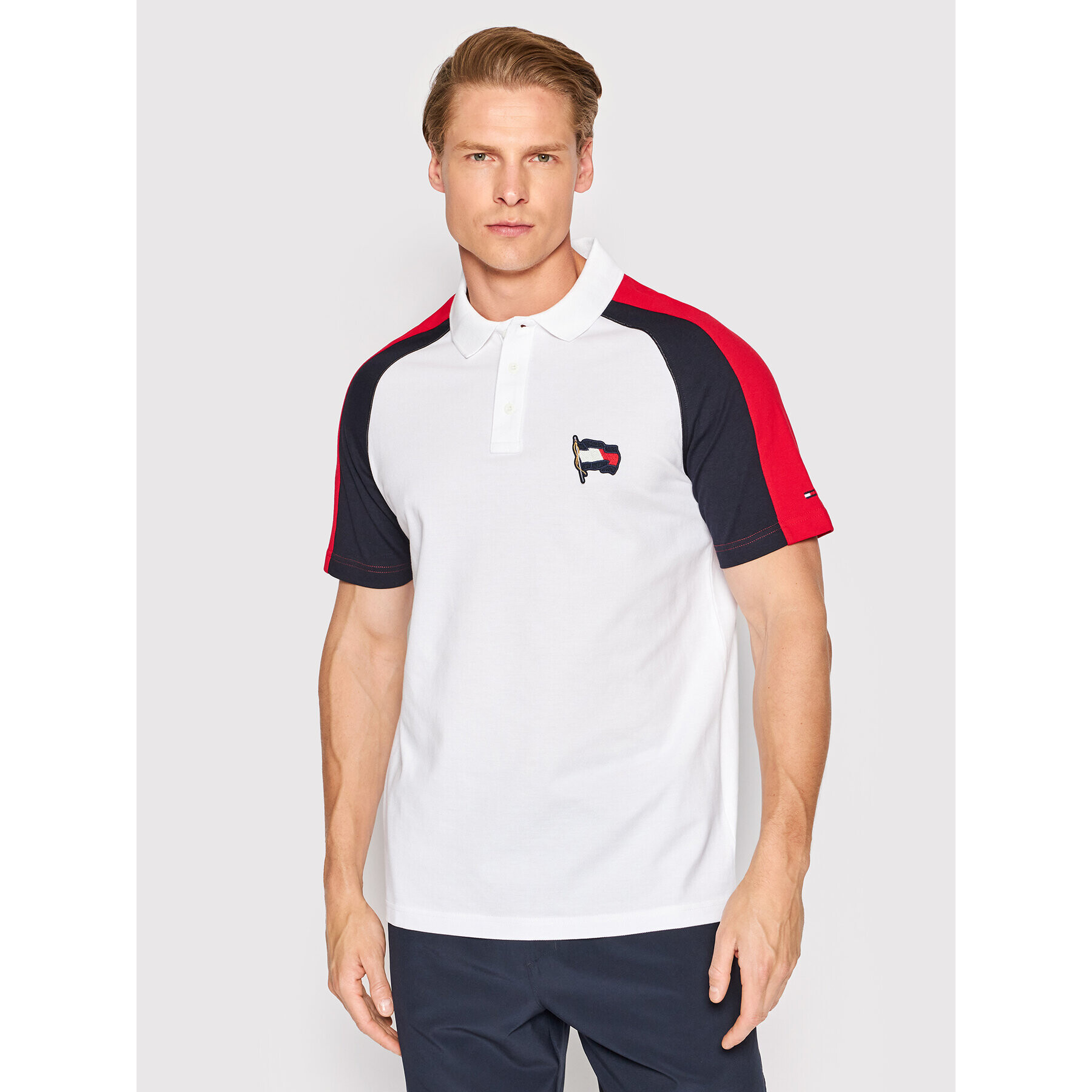 Tommy Hilfiger Tricou polo MW0MW23964 Alb Regular Fit - Pled.ro