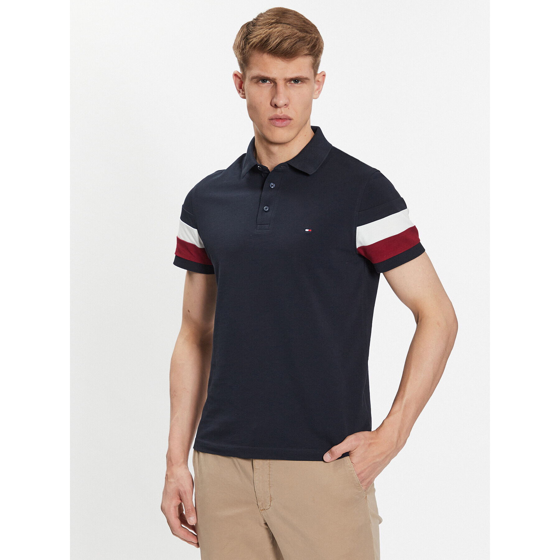 Tommy Hilfiger Tricou polo MW0MW31675 Bleumarin Slim Fit - Pled.ro