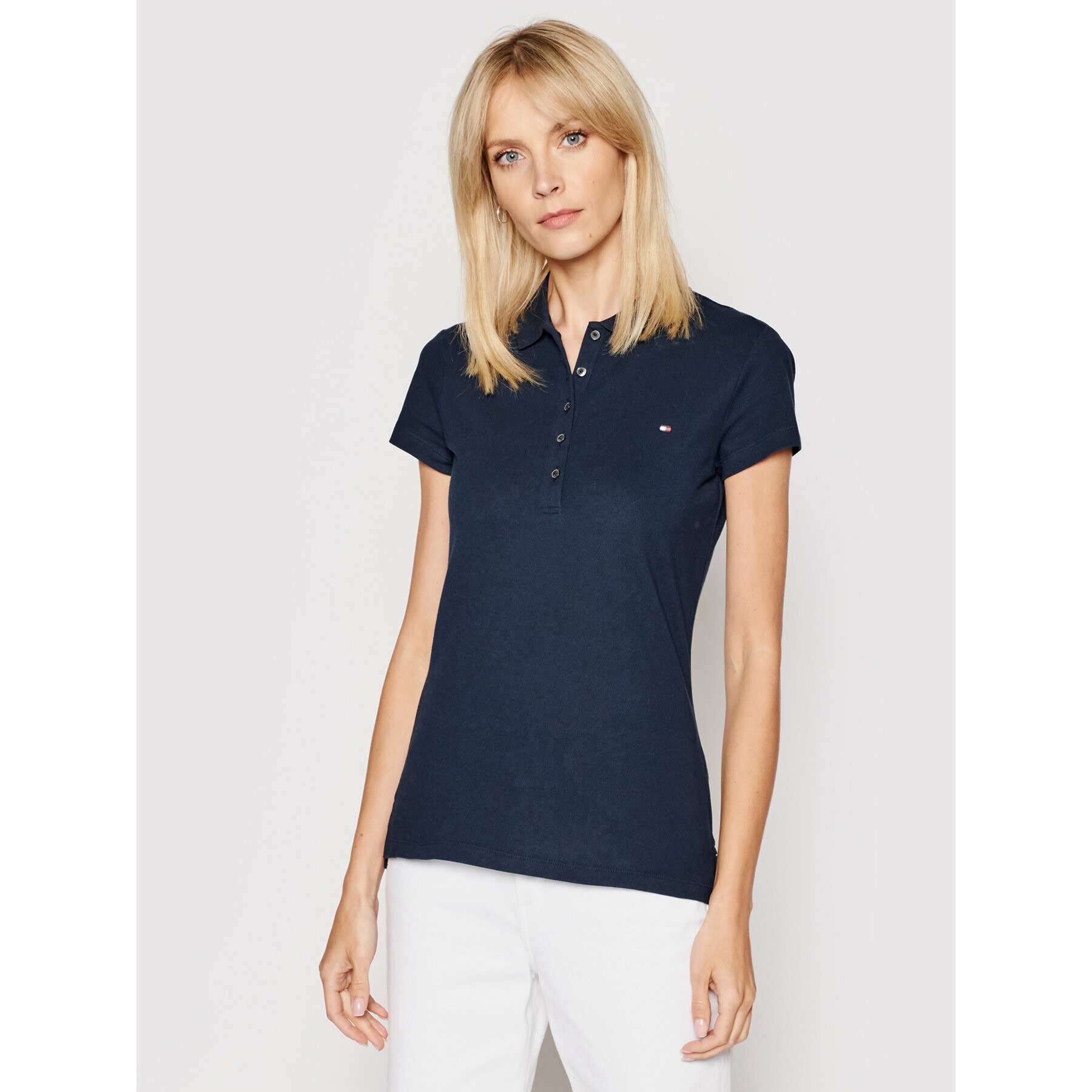 Tommy Hilfiger Tricou polo New Chaira 1M57636661 Bleumarin Slim Fit - Pled.ro