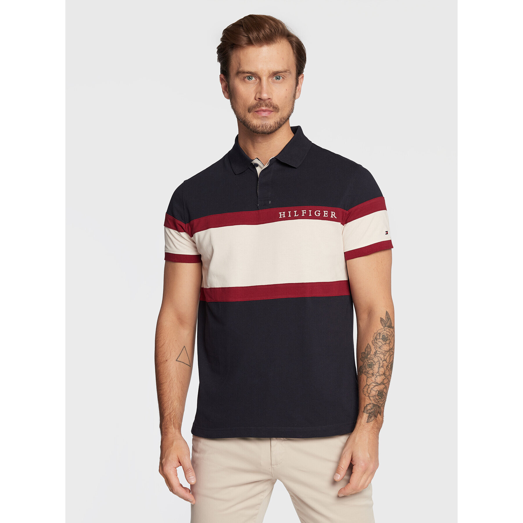 Tommy Hilfiger Tricou polo Rugby Chest MW0MW25821 Bleumarin Regular Fit - Pled.ro